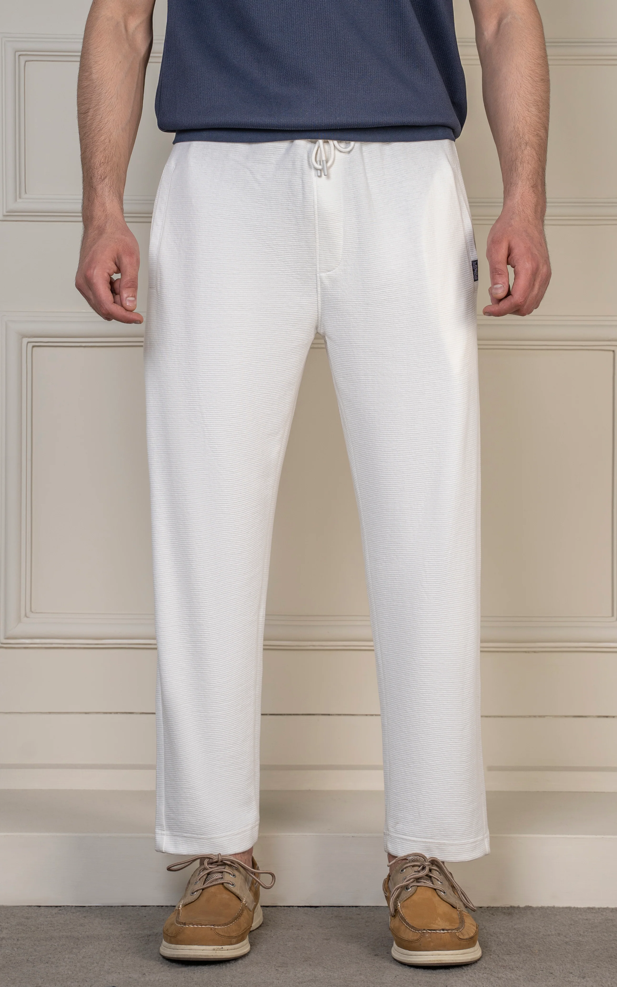 LOOSE FIT OTTOMAN JOGGER TROUSER WHITE - Image 2