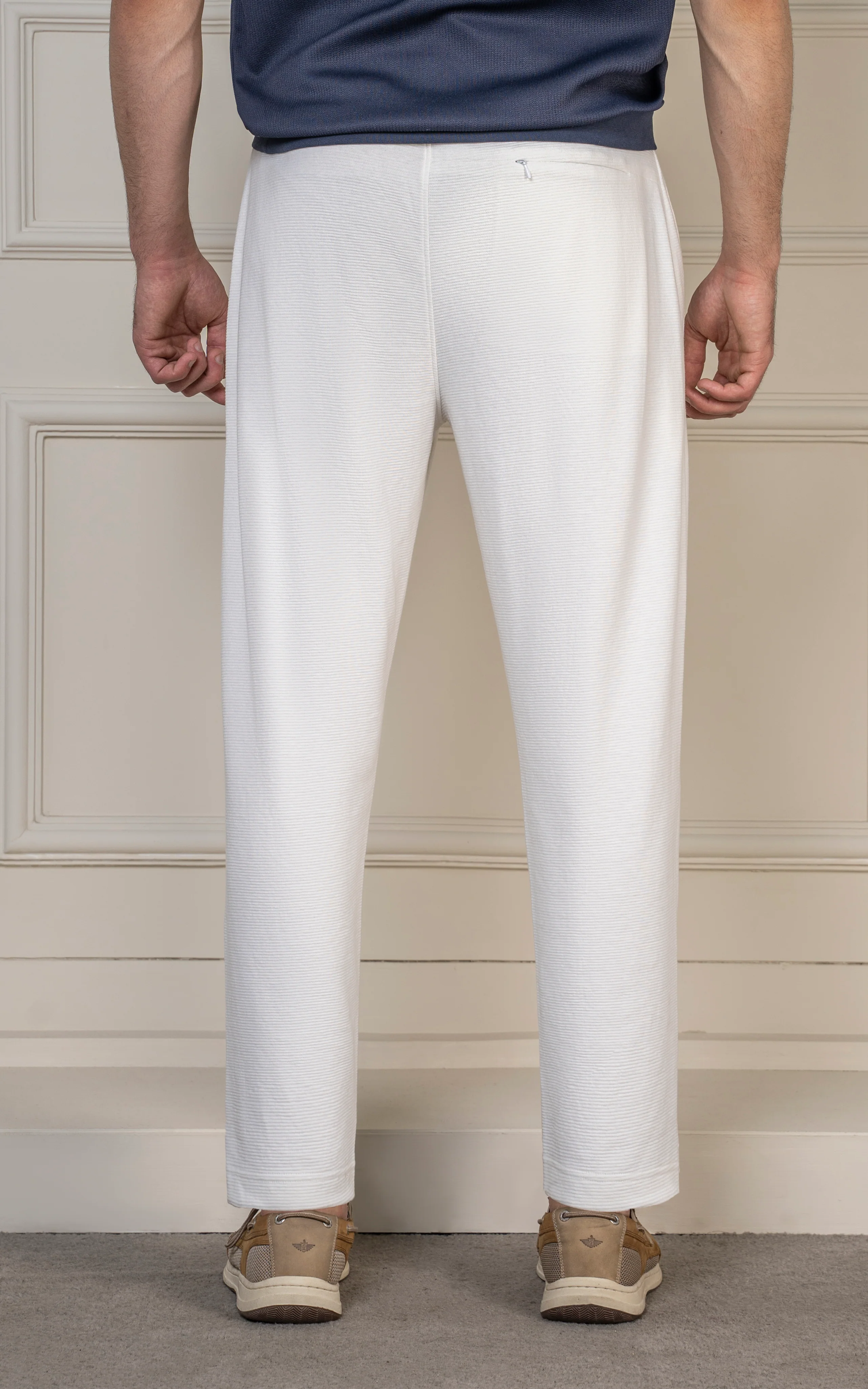 LOOSE FIT OTTOMAN JOGGER TROUSER WHITE - Image 4