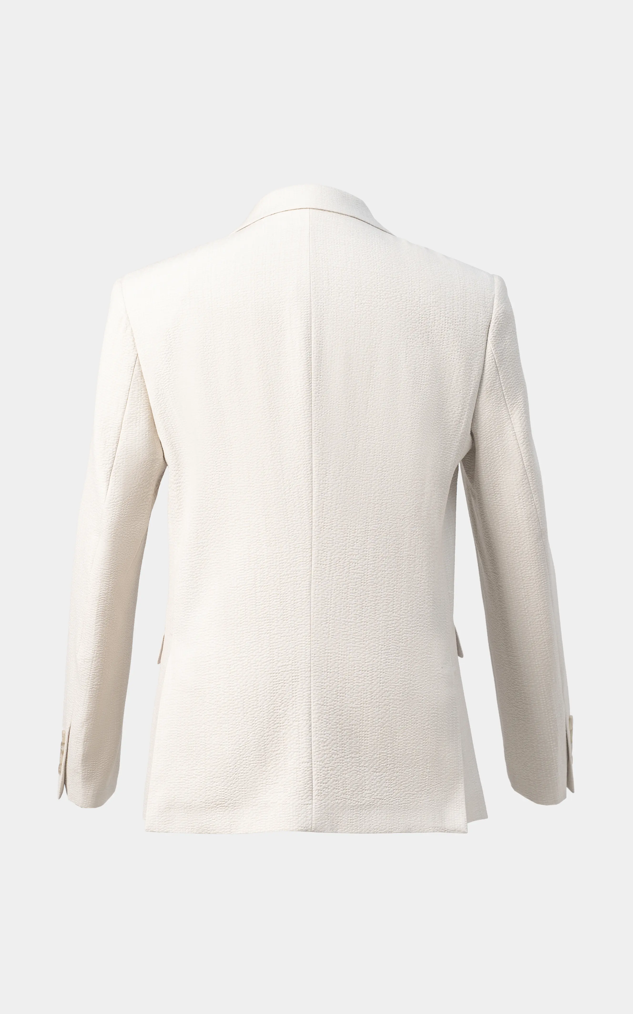 Men’s Seersucker Textured Blazer Beige - Image 4