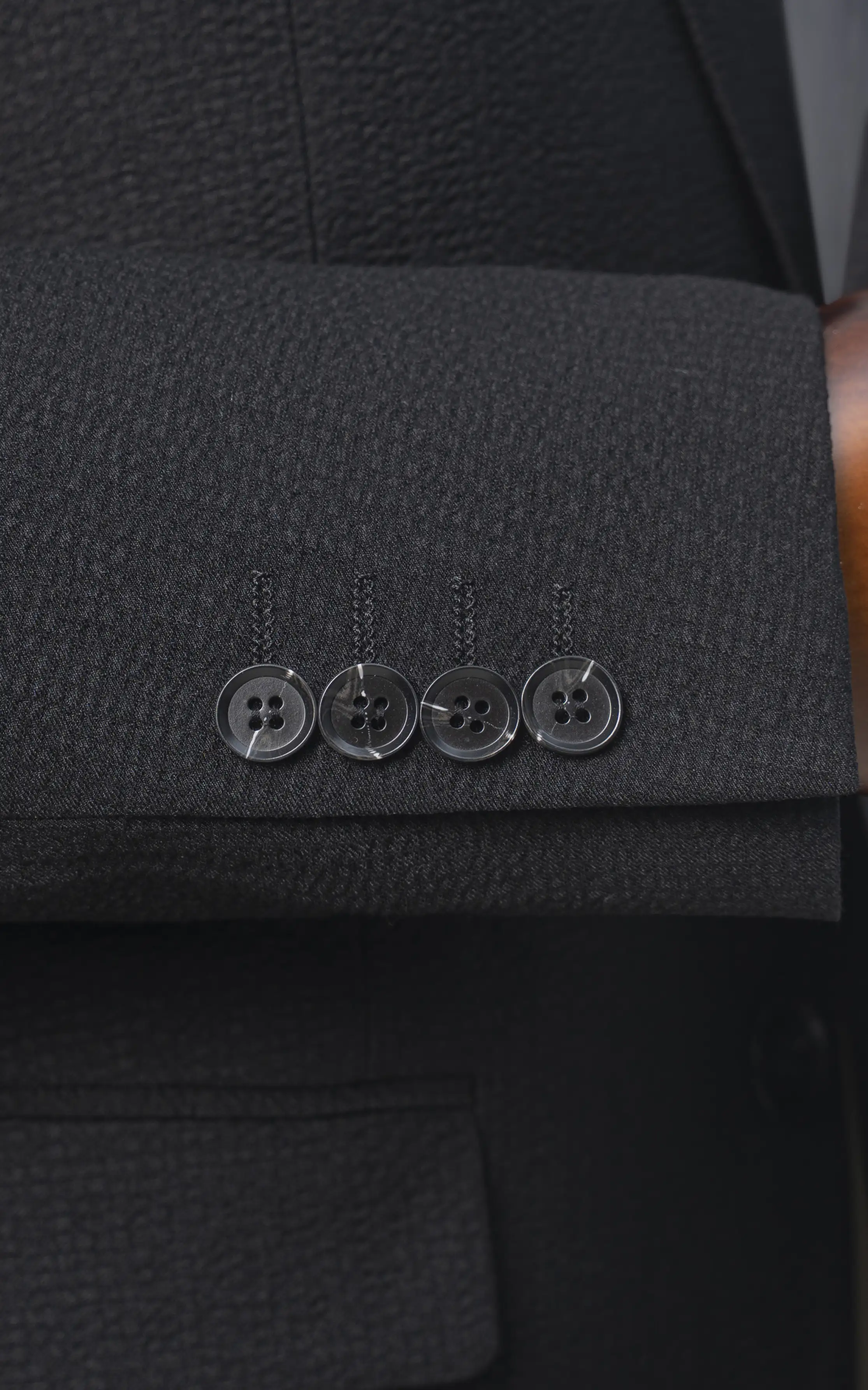 Men’s Seersucker Textured Blazer Black - Image 3