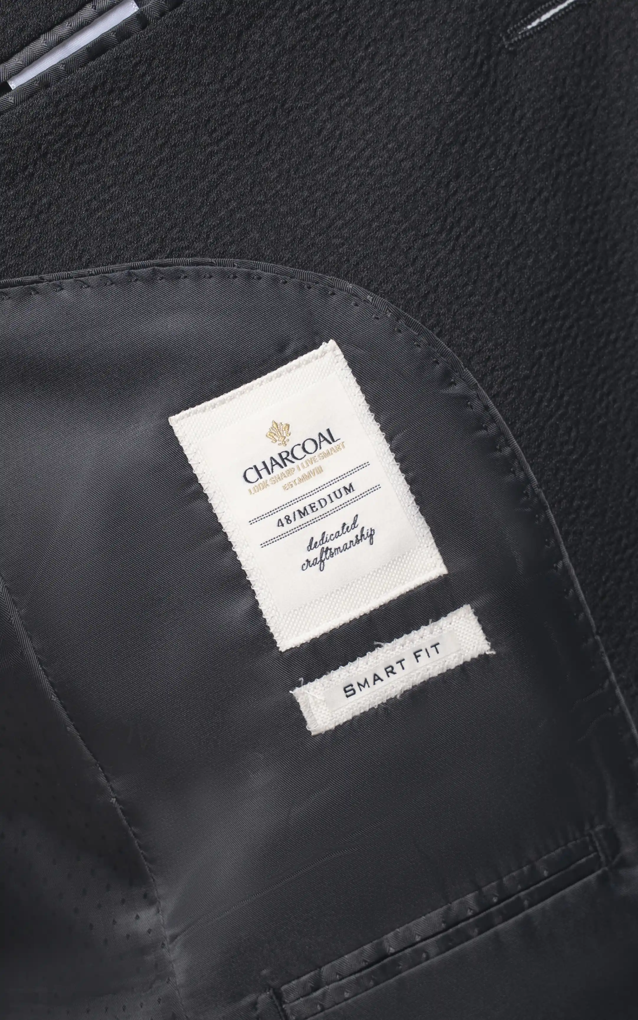 Men’s Seersucker Textured Blazer Black - Image 5