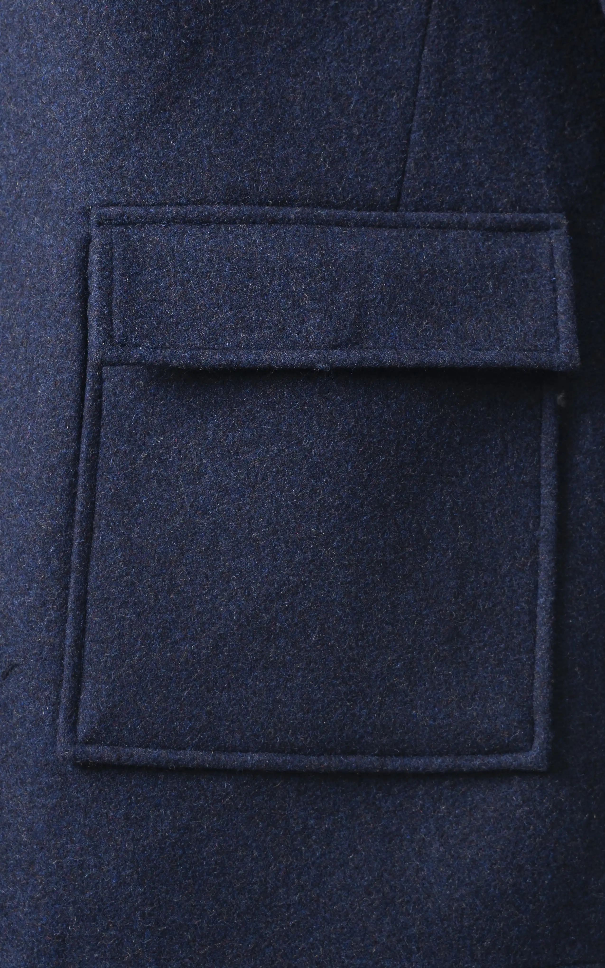 Men’s Stand-Collar Long Coat Blue - Image 3