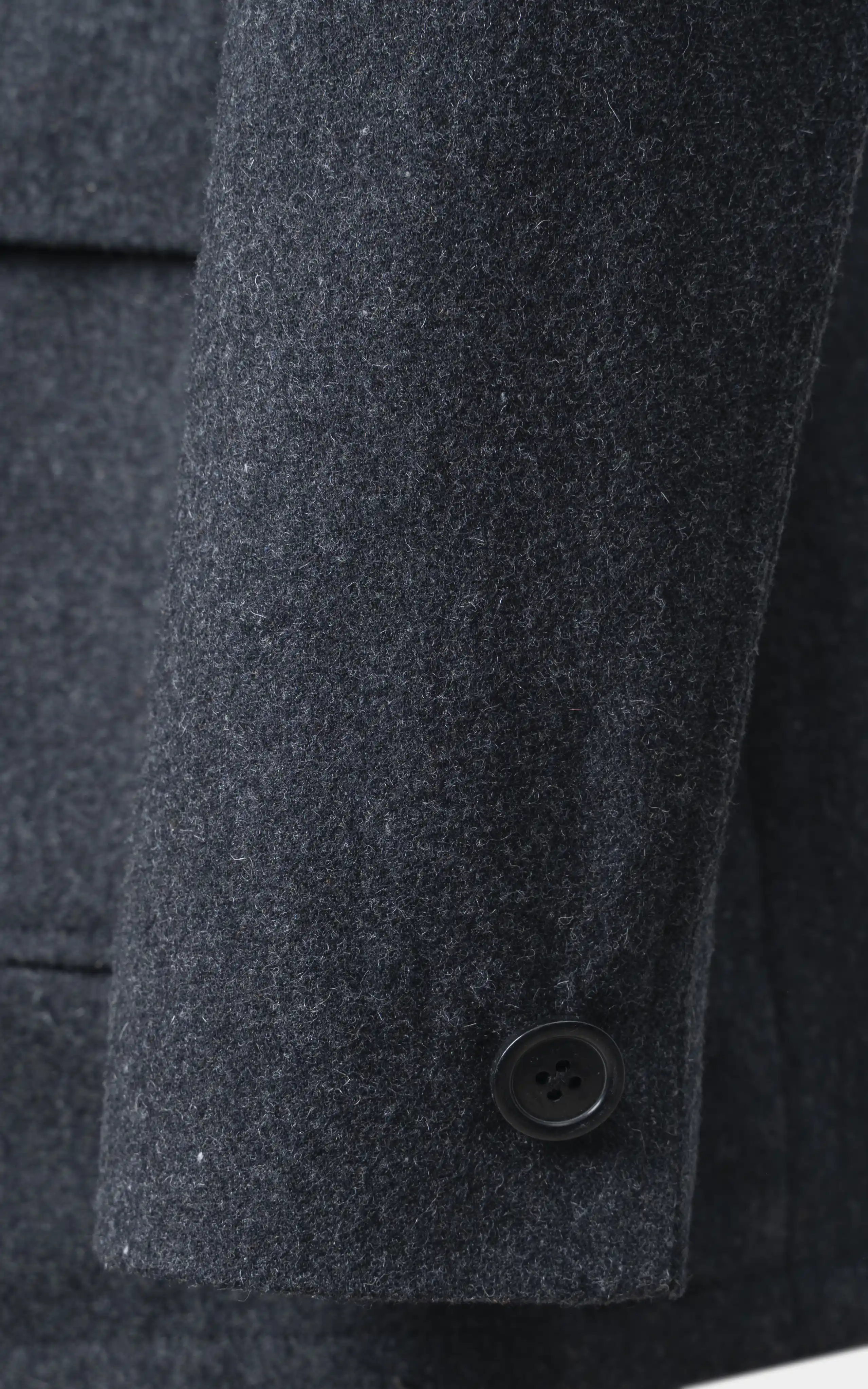 Men’s Stand-Collar Long Coat Charcoal - Image 5