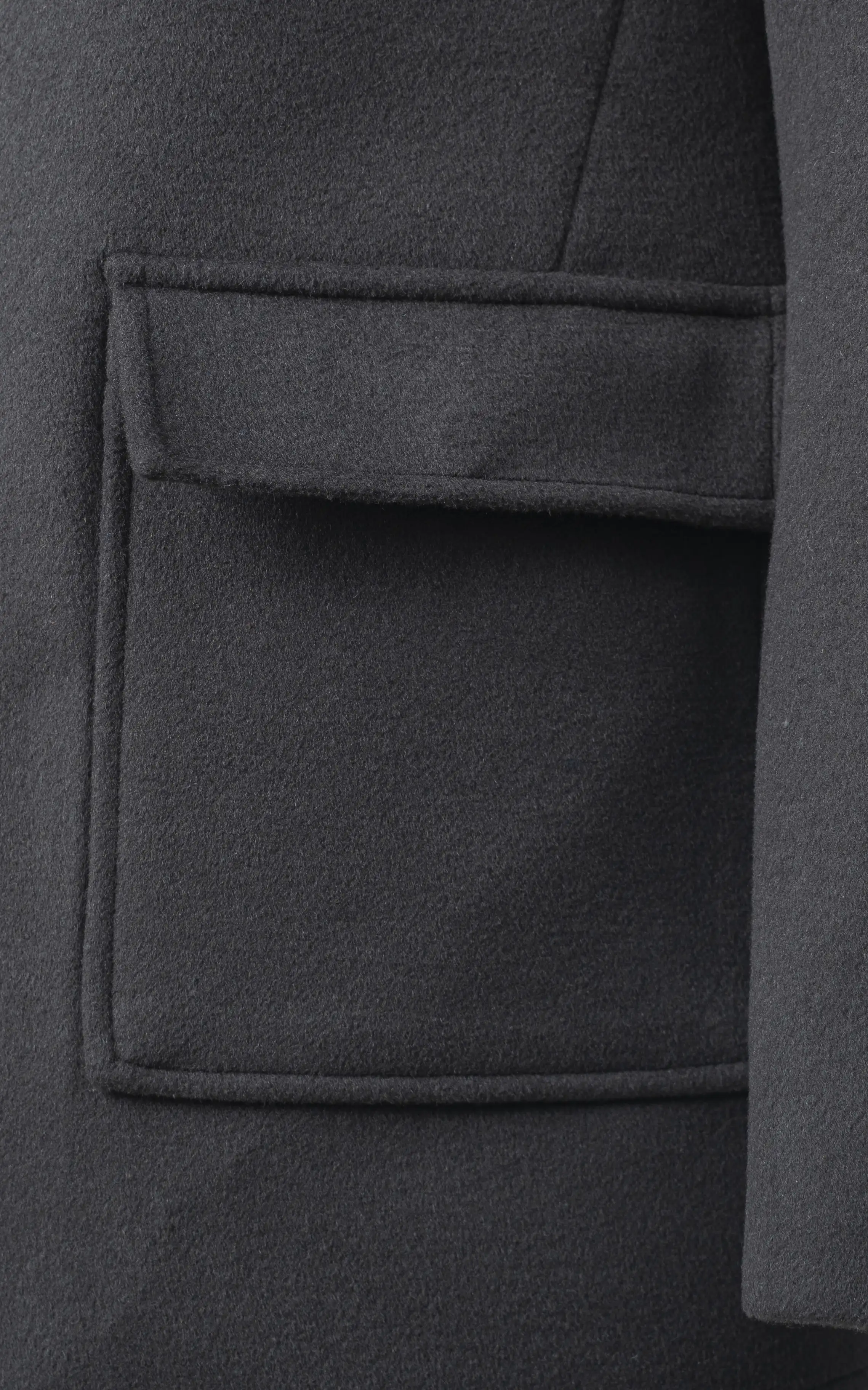 Men’s Stand-Collar Long Coat Dark Grey - Image 4