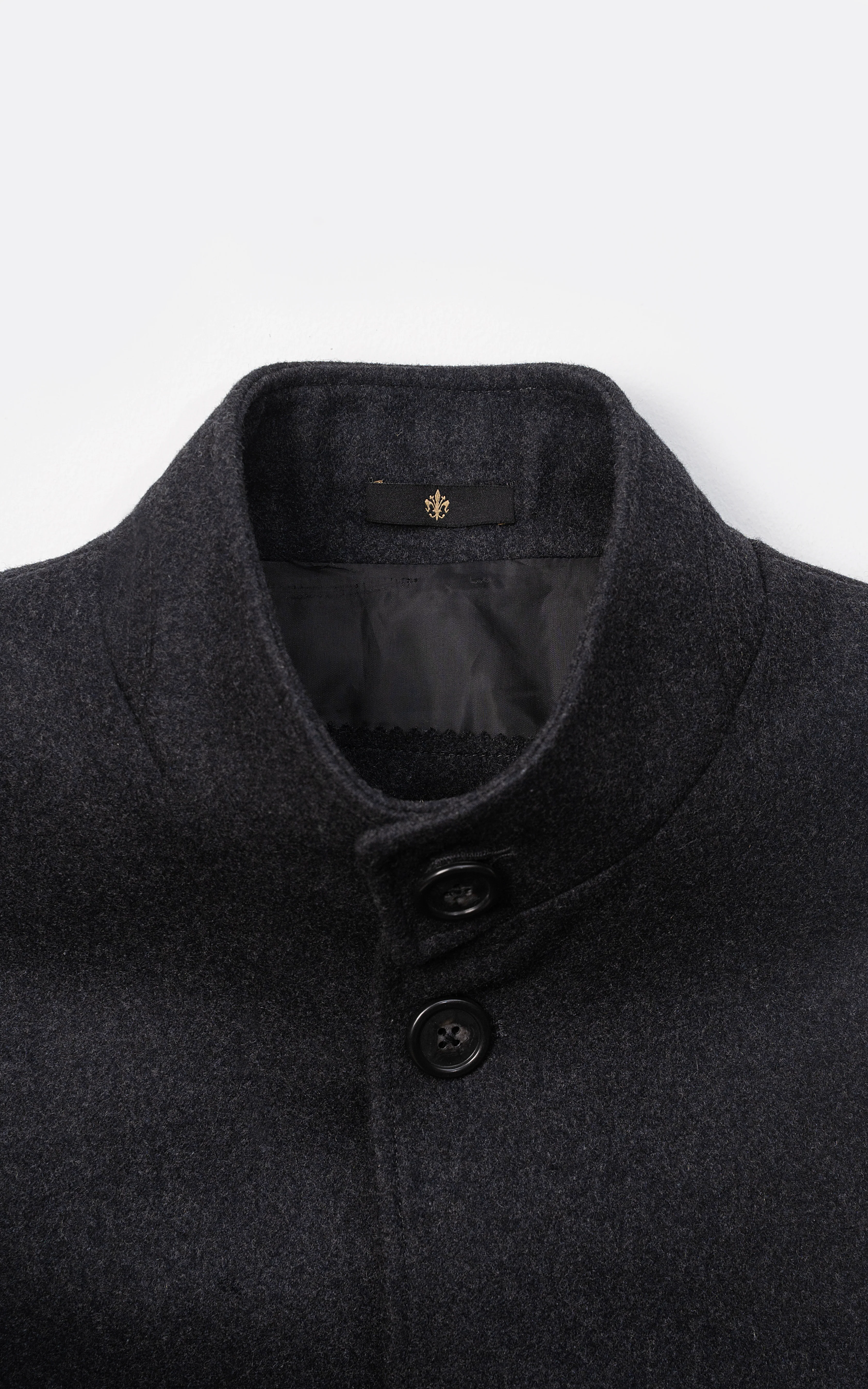 MEN'S LONG WOOL COAT DARK CHARCOAL - Image 2