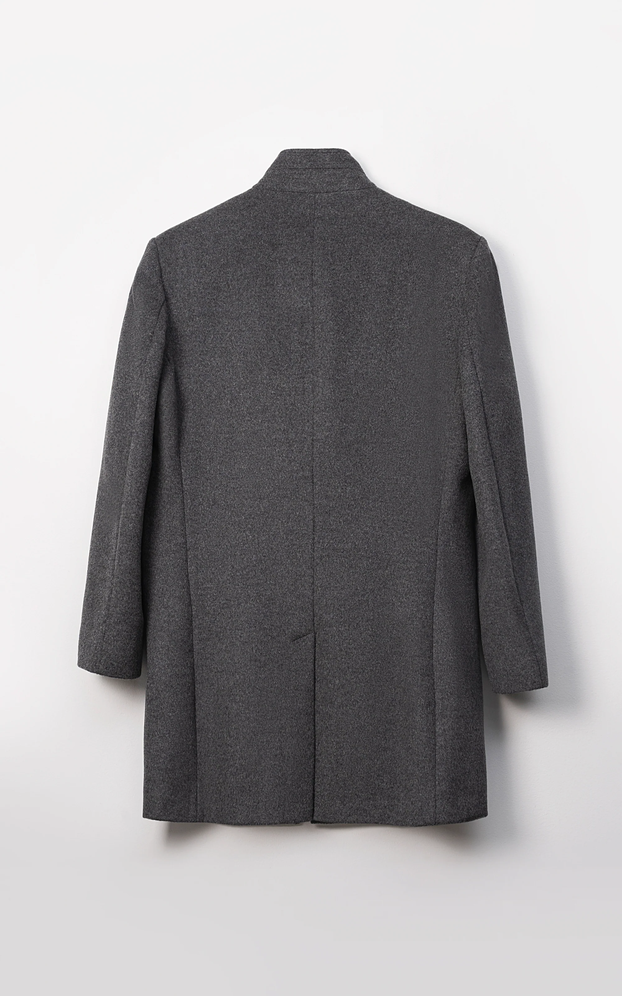 MEN'S LONG WOOL COAT DARK GREY - Image 3