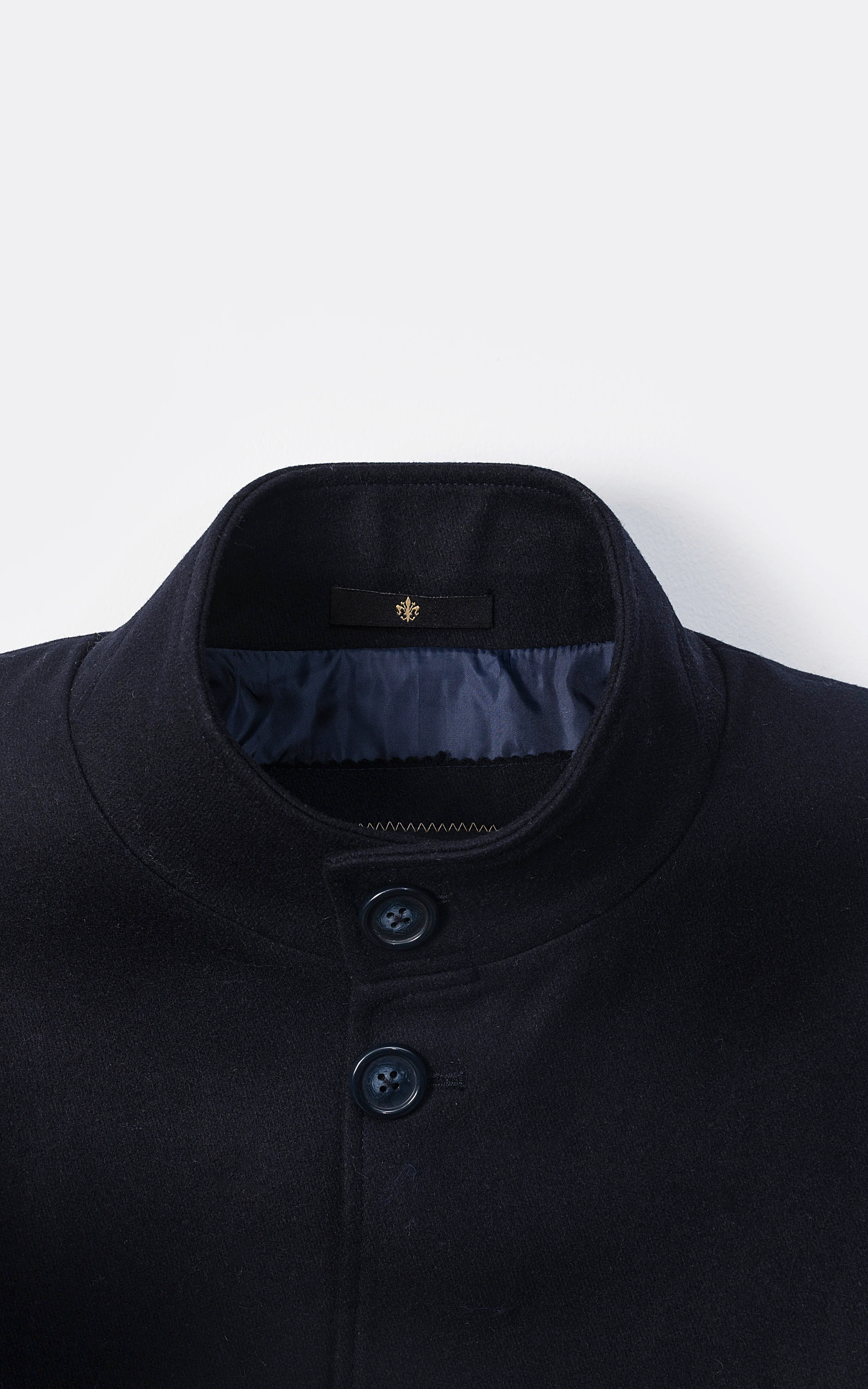 MEN'S LONG WOOL COAT DARK NAVY - Image 2