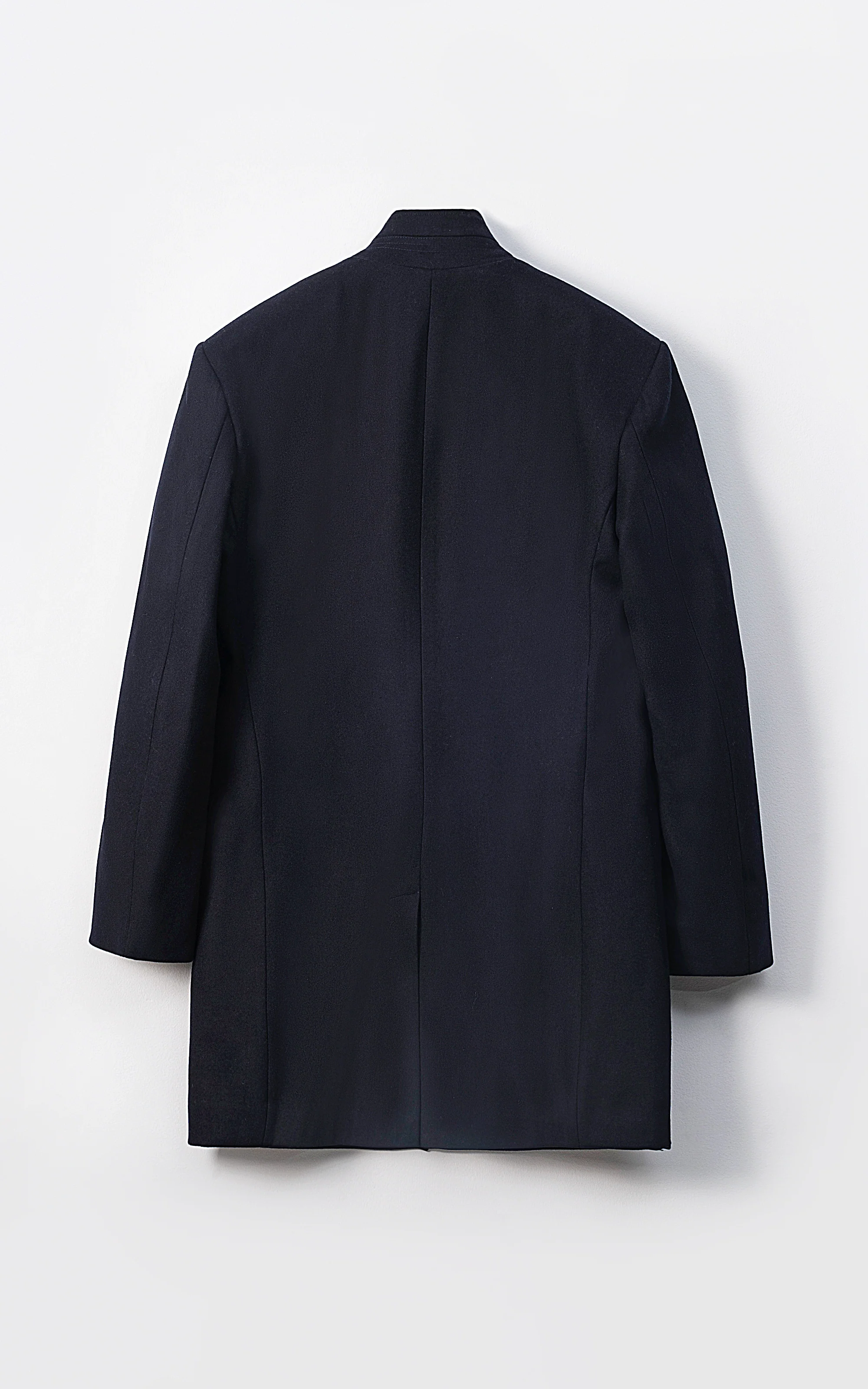 MEN'S LONG WOOL COAT DARK NAVY - Image 3