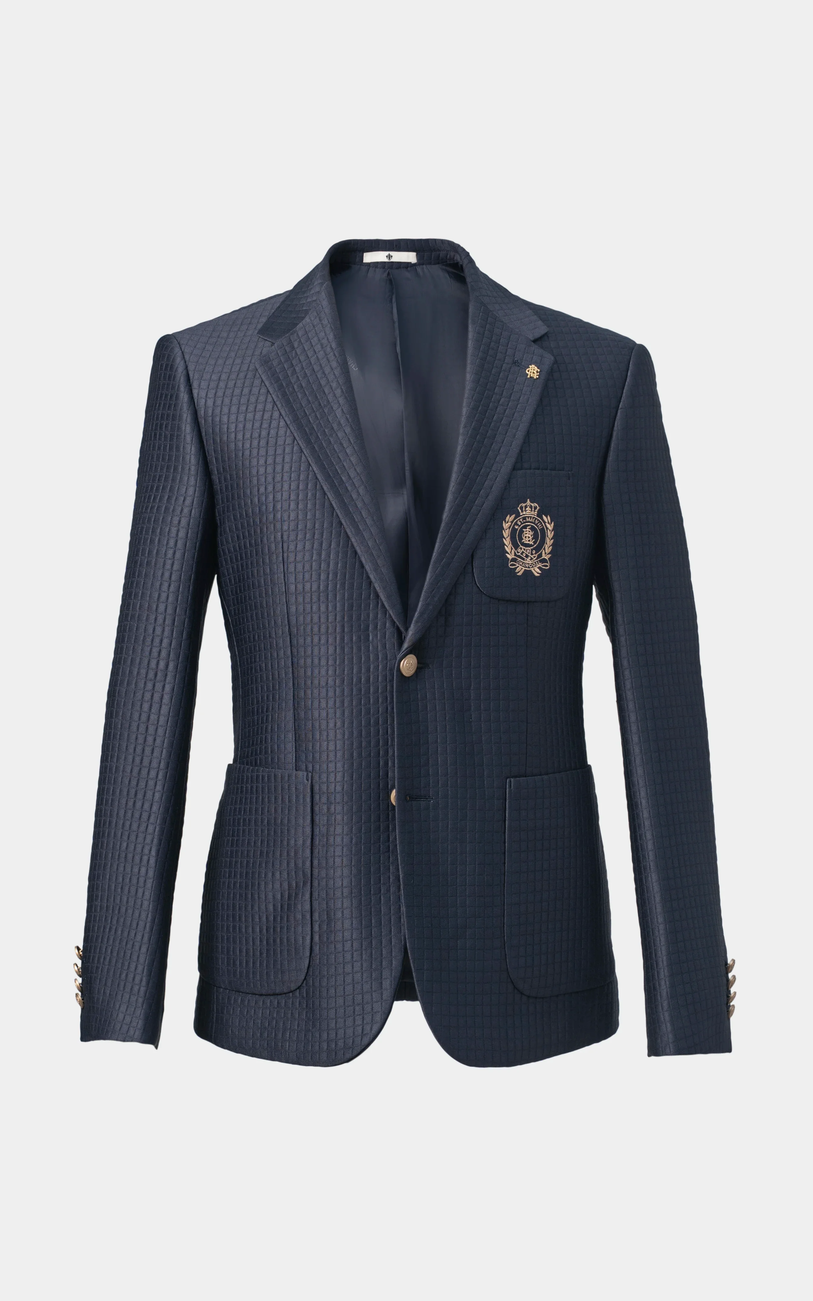 Men's Textured Casual Coat Navy