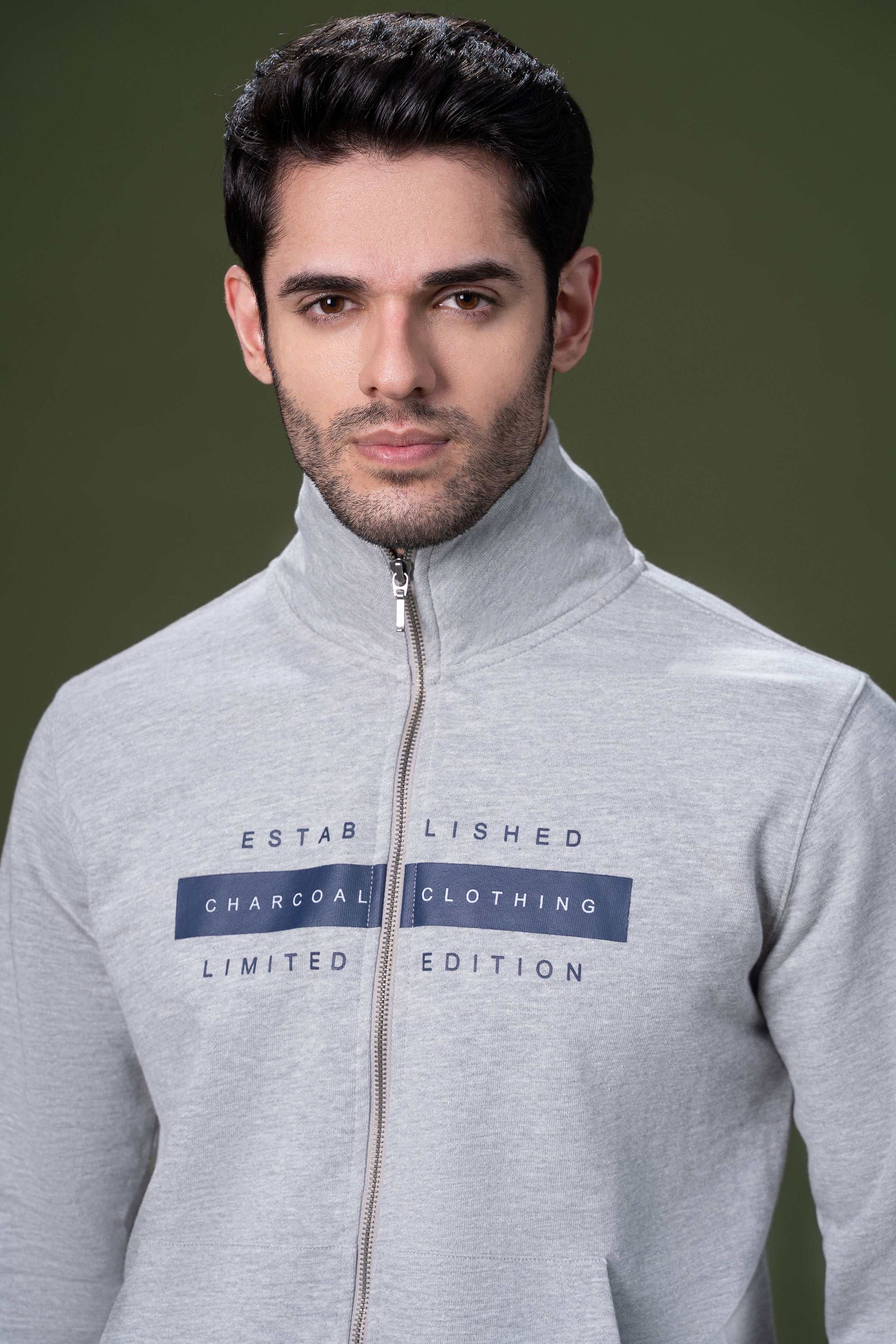 MOCK NECK JACKET HEATHER GREY - Image 5