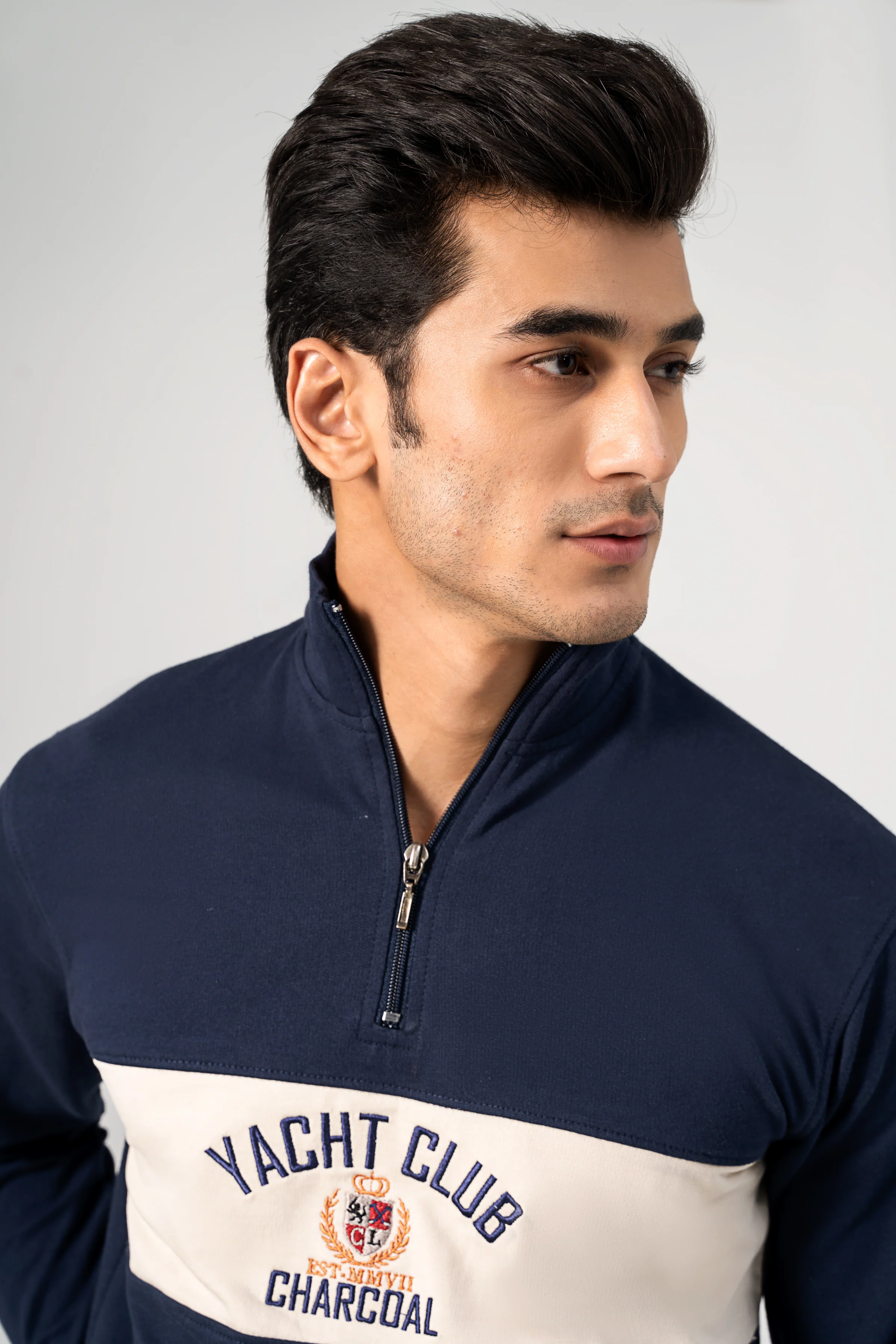 MOCK NECK SWEAT SHIRT NAVY - Image 2