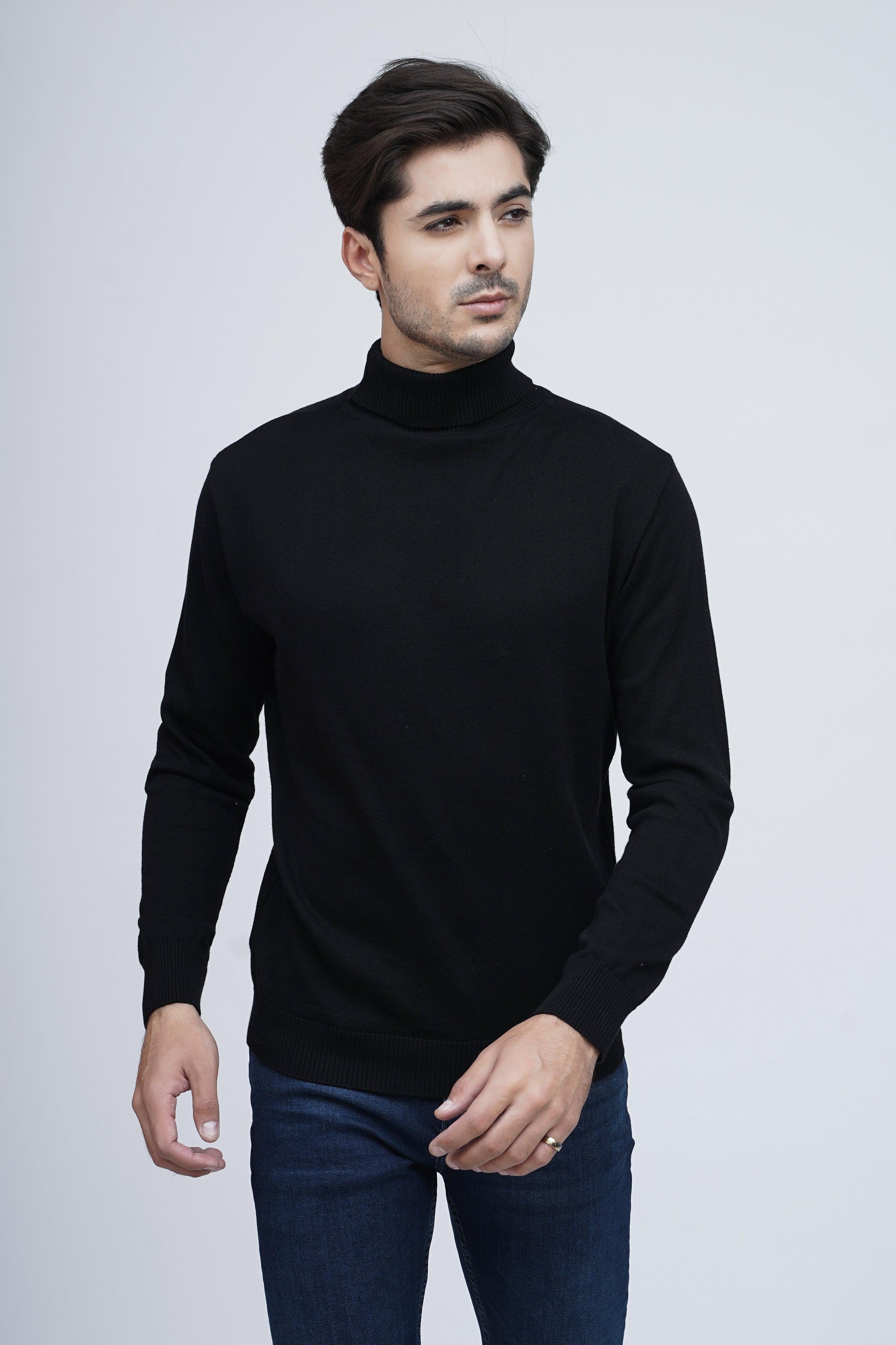 HIGH NECK SWEATER F/S BLACK