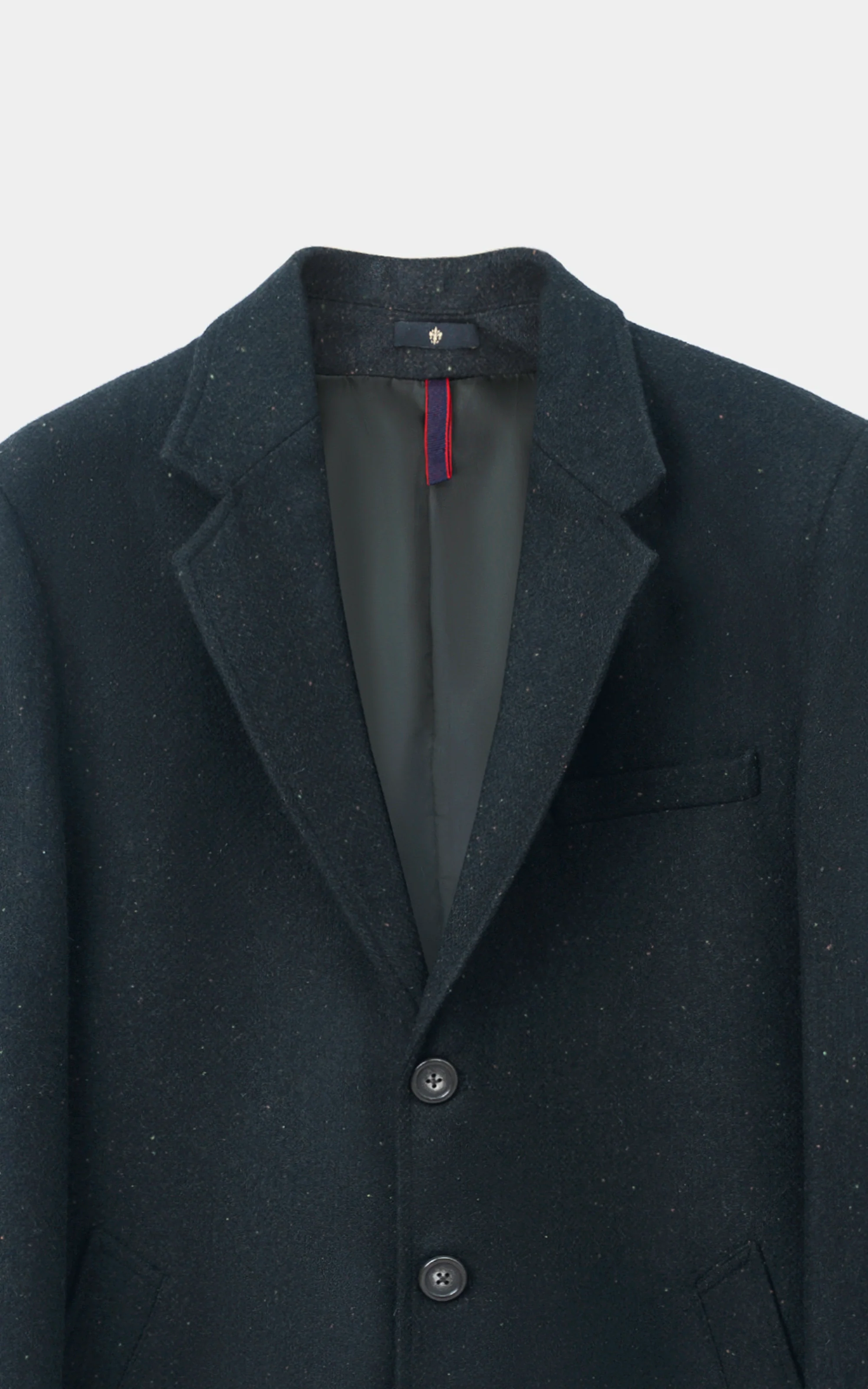 NOTCH LAPEL SMART FIT LONG COAT DARK OLIVE - Image 2