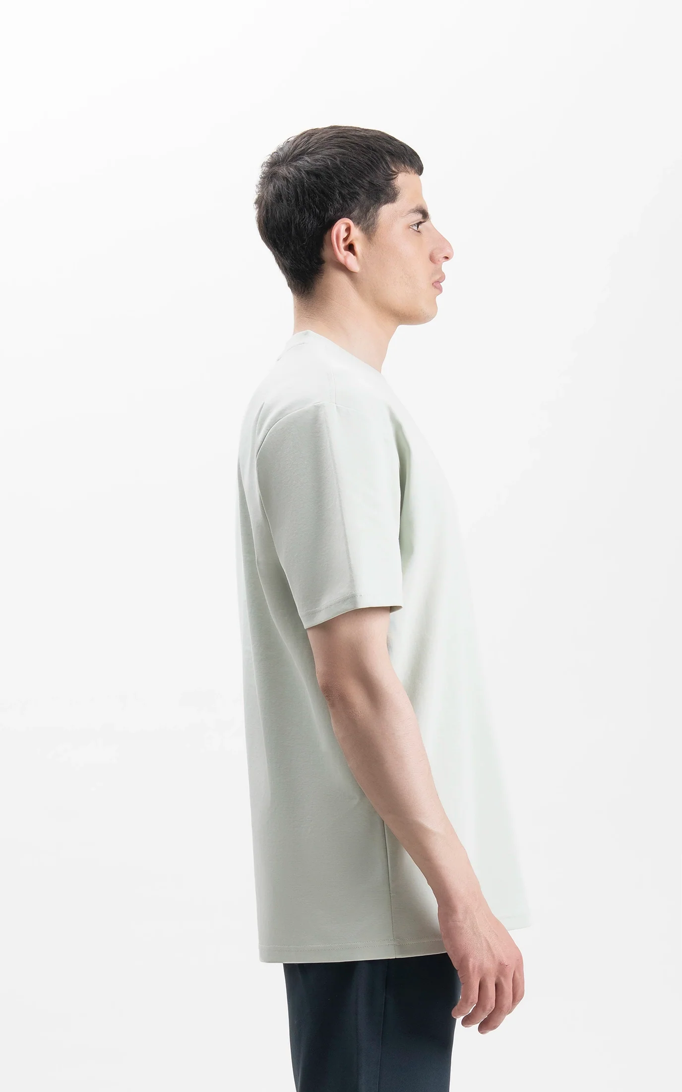 OVERSIZE FIT CREW NECK T-SHIRT AQUA GREEN - Image 9