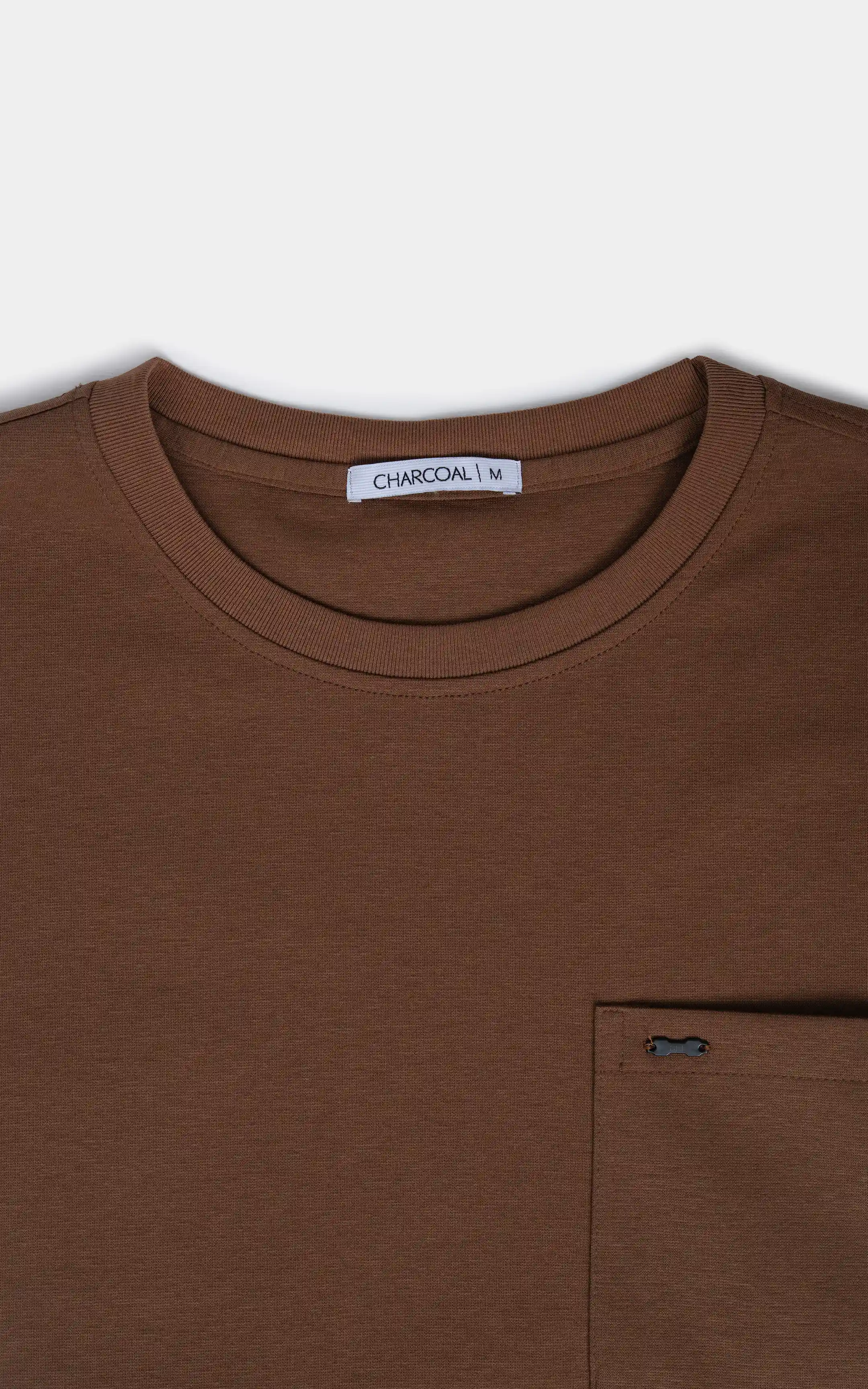 OVERSIZE FIT CREW NECK T-SHIRT BROWN - Image 6