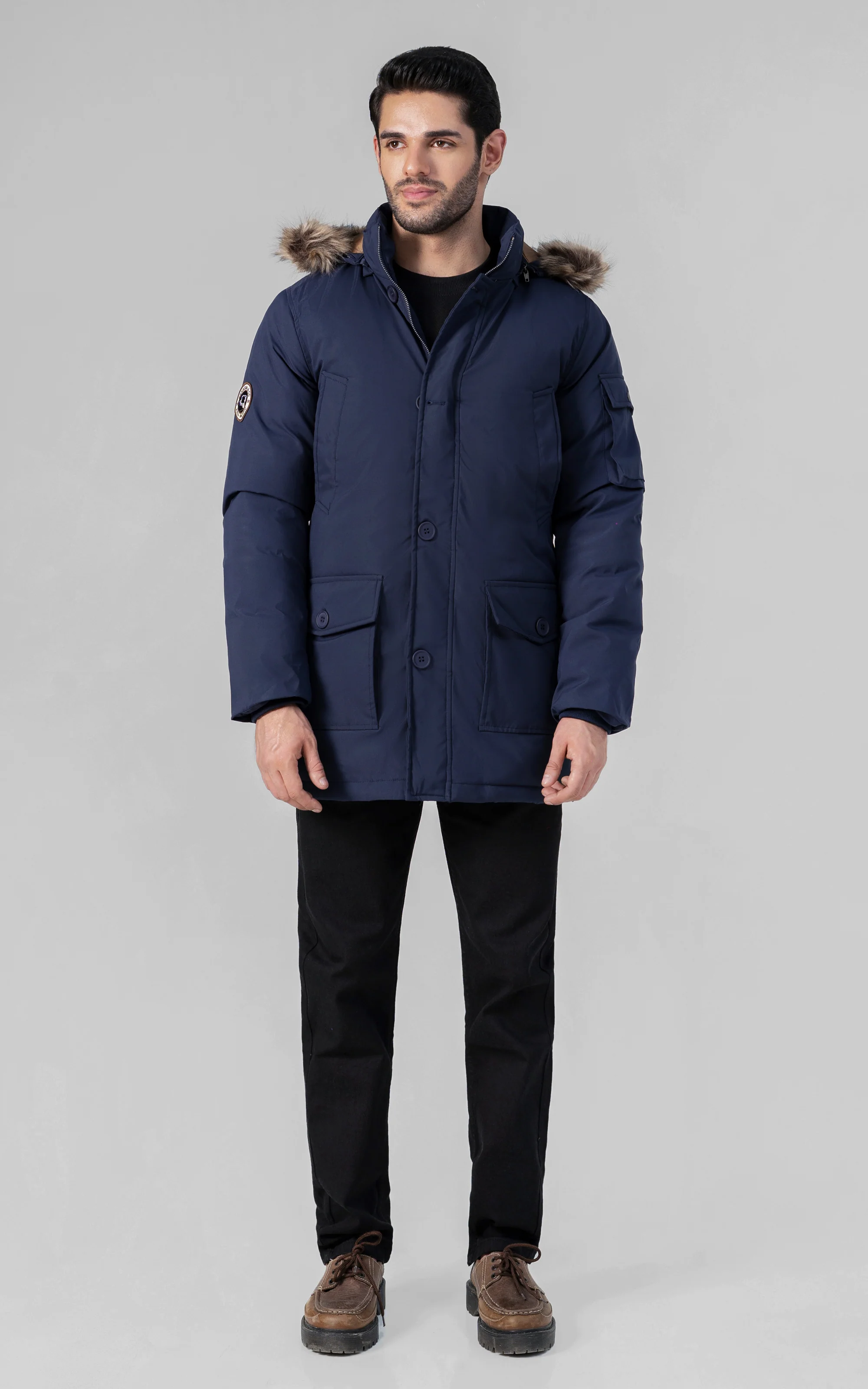 PARKA FAUX FUR JACKET NAVY