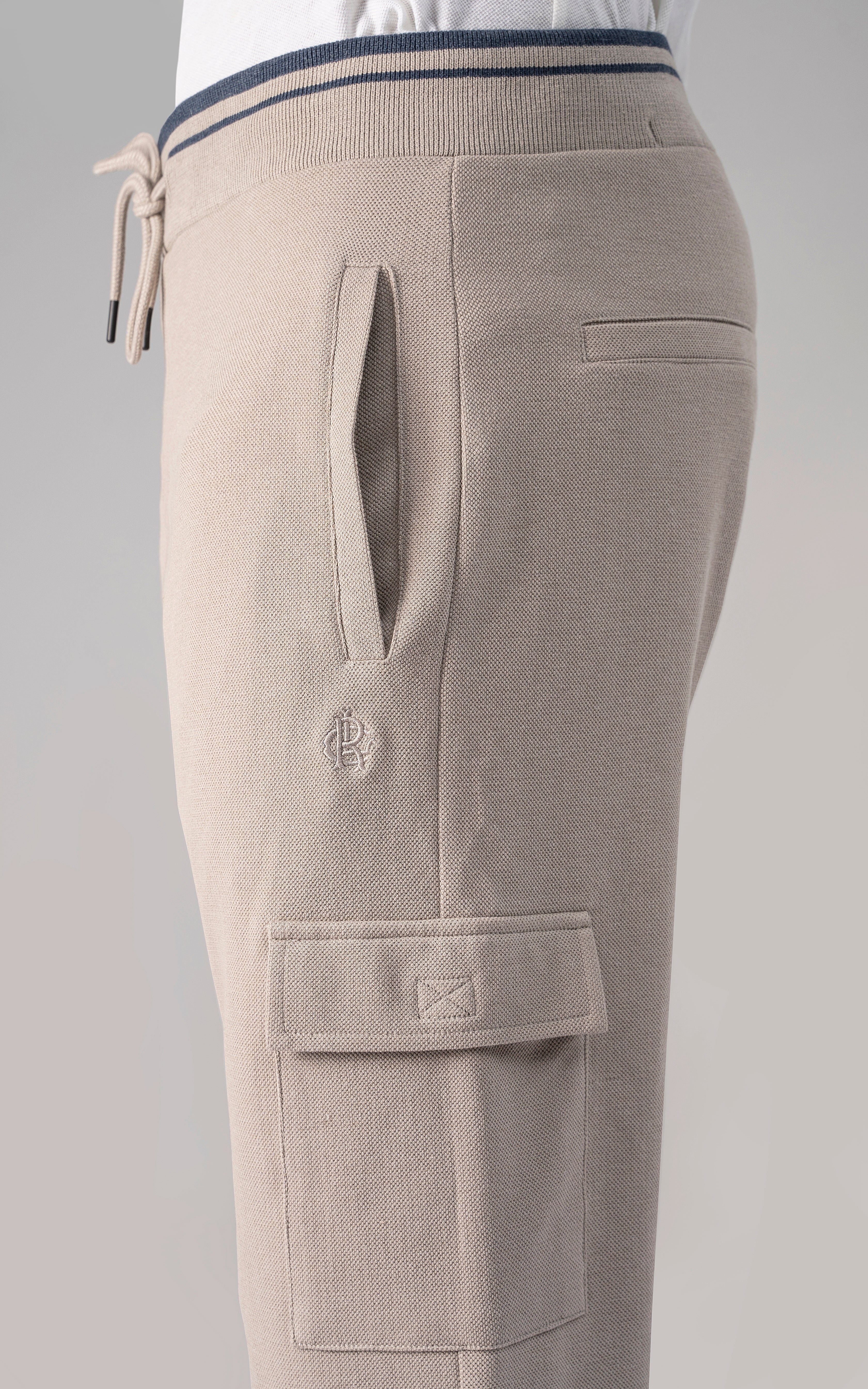 PIQUE CARGO TROUSER KHAKI - Image 2
