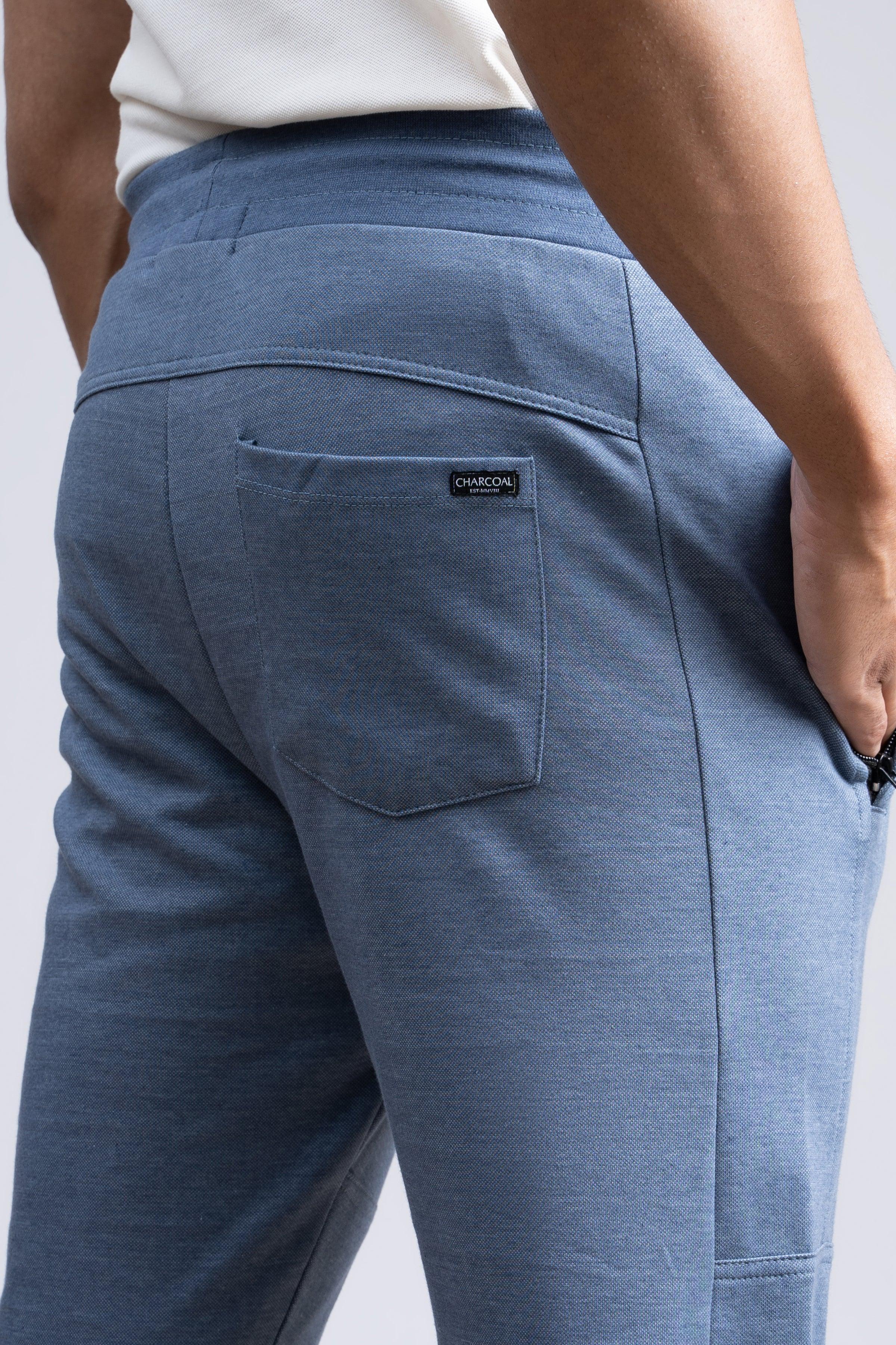 PIQUE INTERLOCK TROUSER BLUE - Image 4