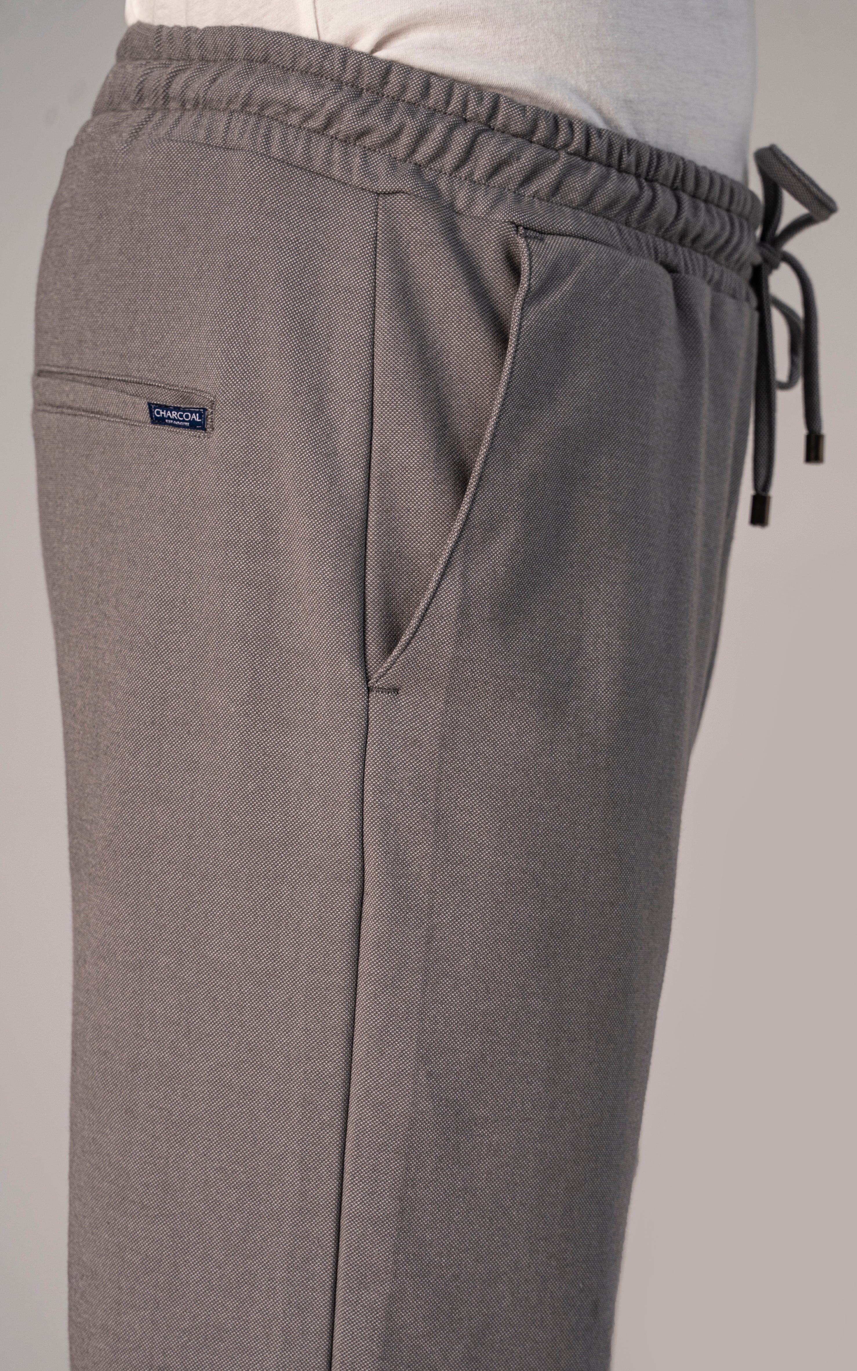 PIQUE INTERLOCK TROUSER GREY MELANGE - Image 4