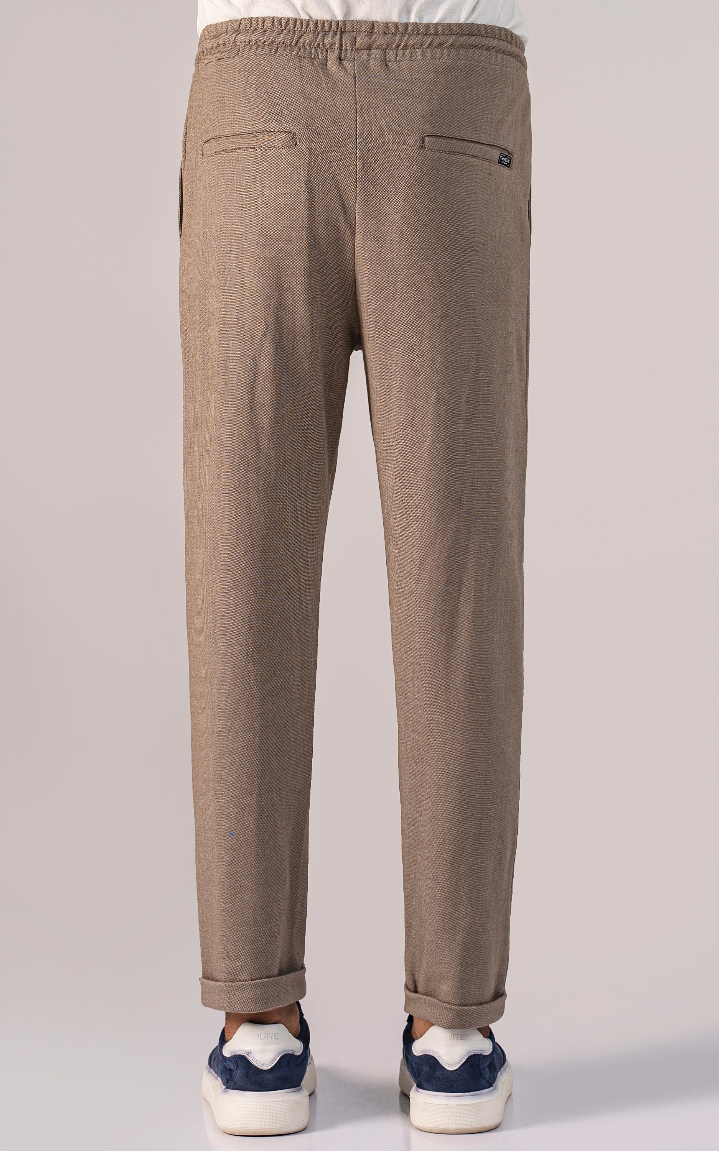 PIQUE INTERLOCK TROUSER KHAKI MELANGE - Image 3
