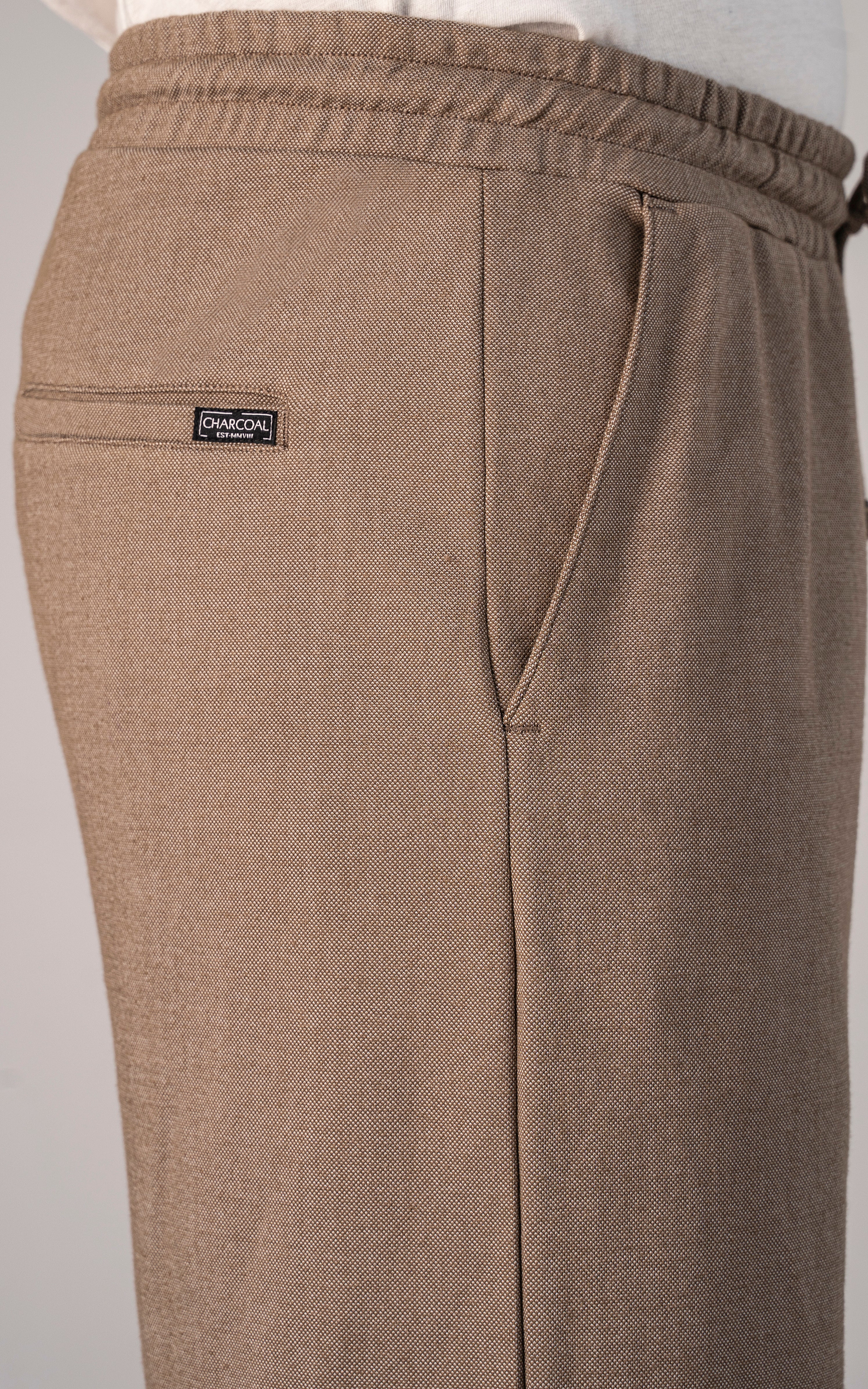 PIQUE INTERLOCK TROUSER KHAKI MELANGE - Image 4