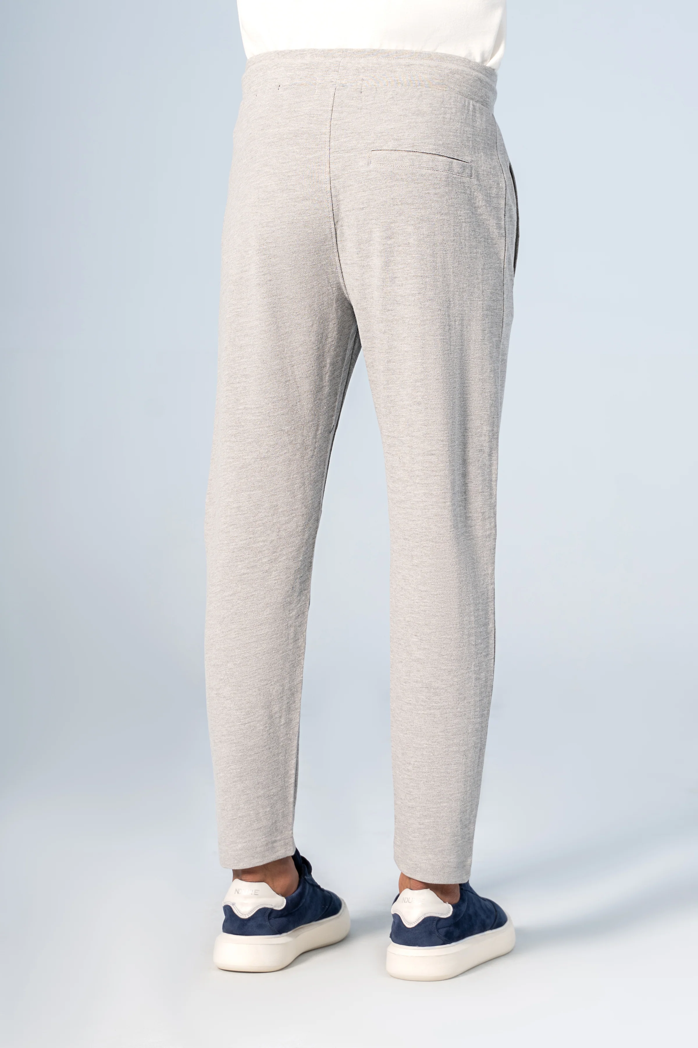 PIQUE JOGGER WAIST PANEL TROUSER GREY - Image 4