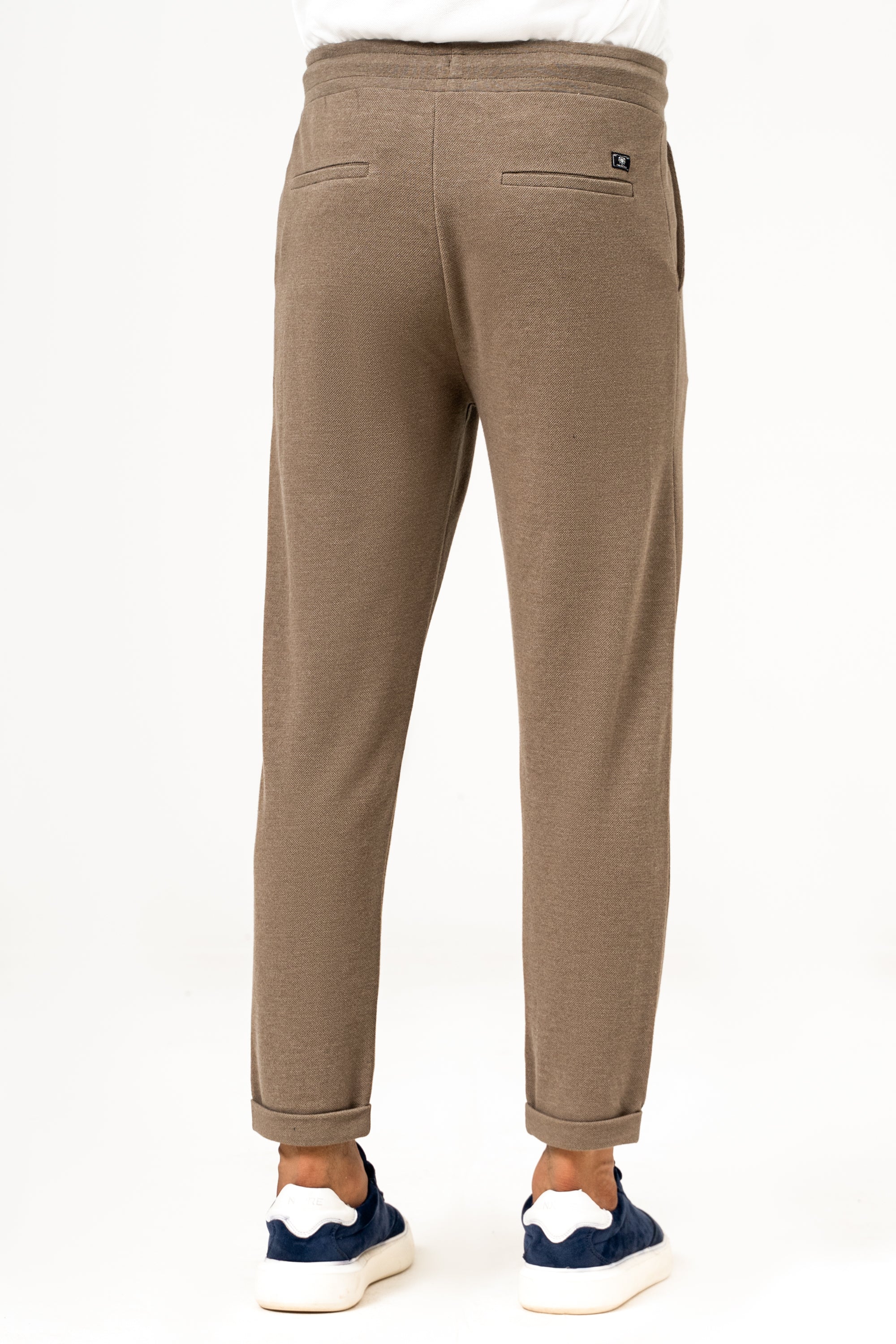 PIQUE JOGGER WAIST TROUSER KHAKI - Image 4