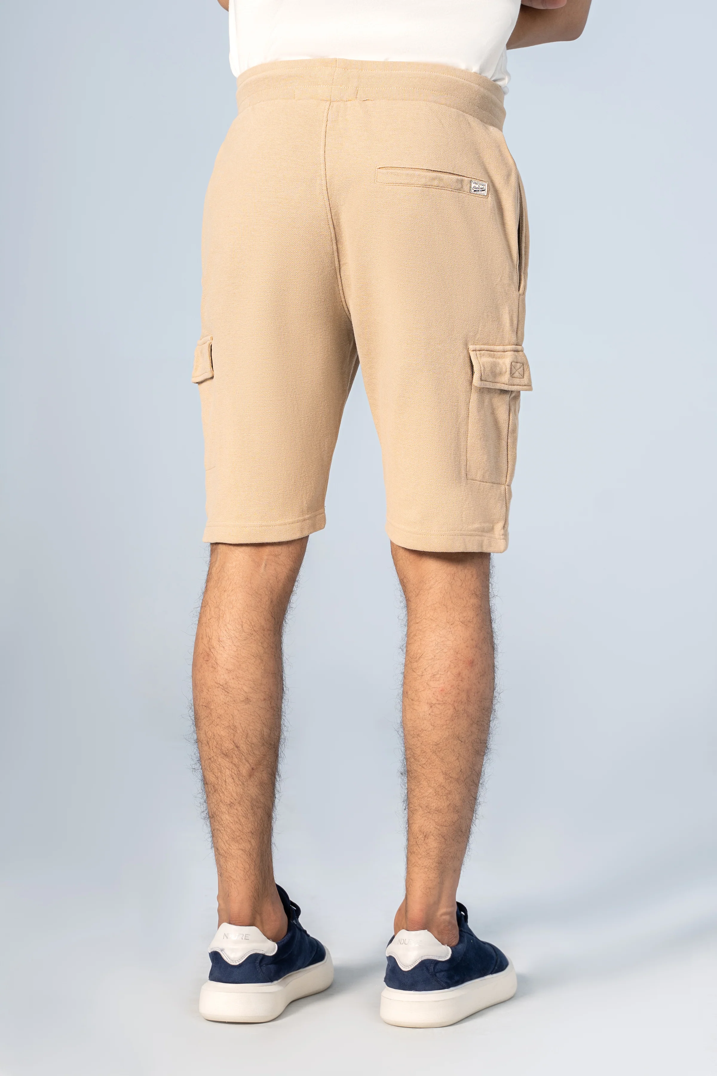 PIQUE TERRY CARGO SHORTS REGULAR FIT BEIGE - Image 4