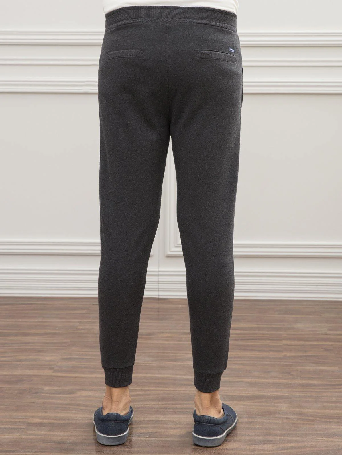 PIQUE TERRY SLIM FIT TROUSER CHARCOAL MELANGE - Image 3