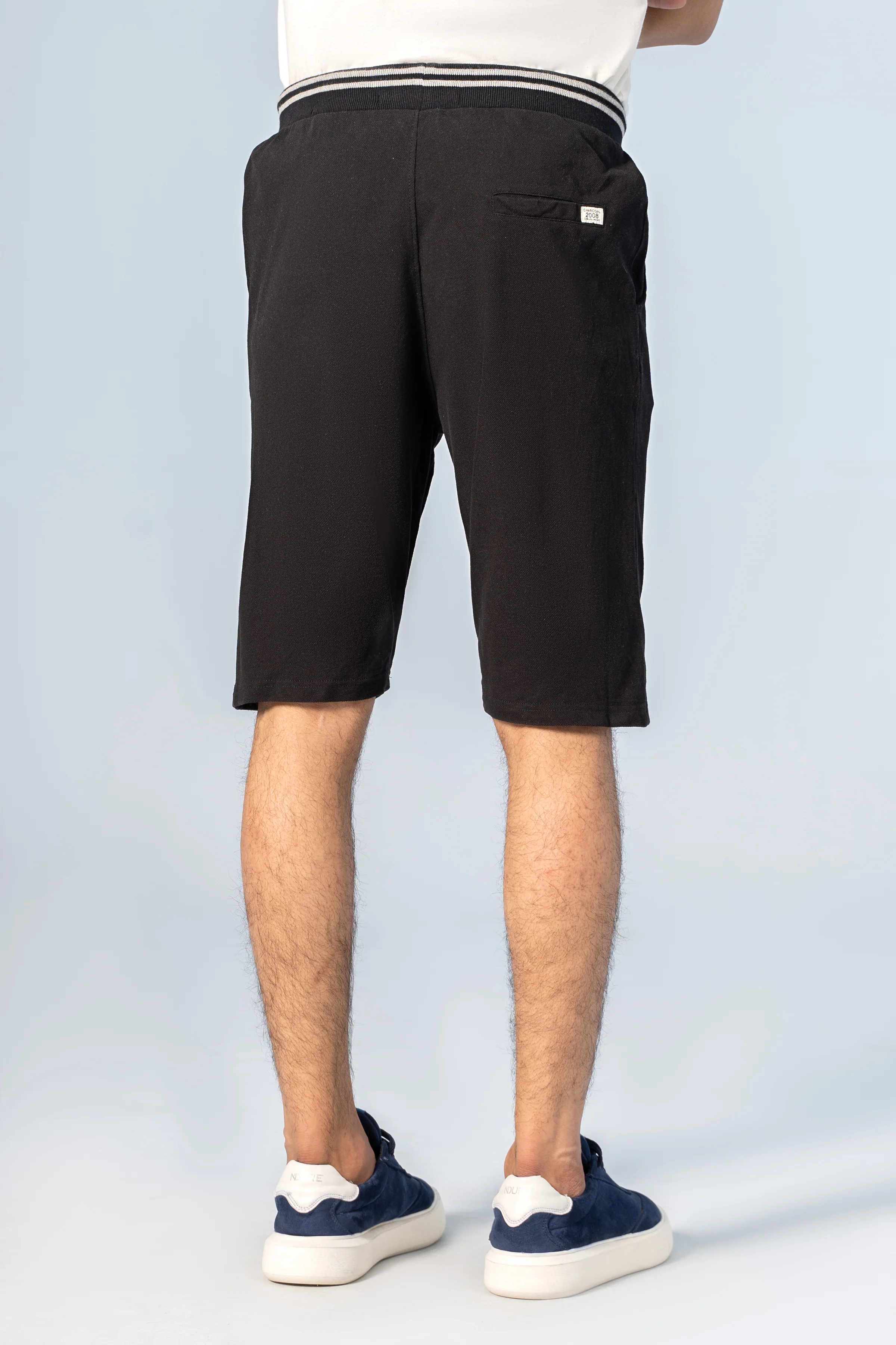 PIQUE TIPPING SHORTS BLACK - Image 4