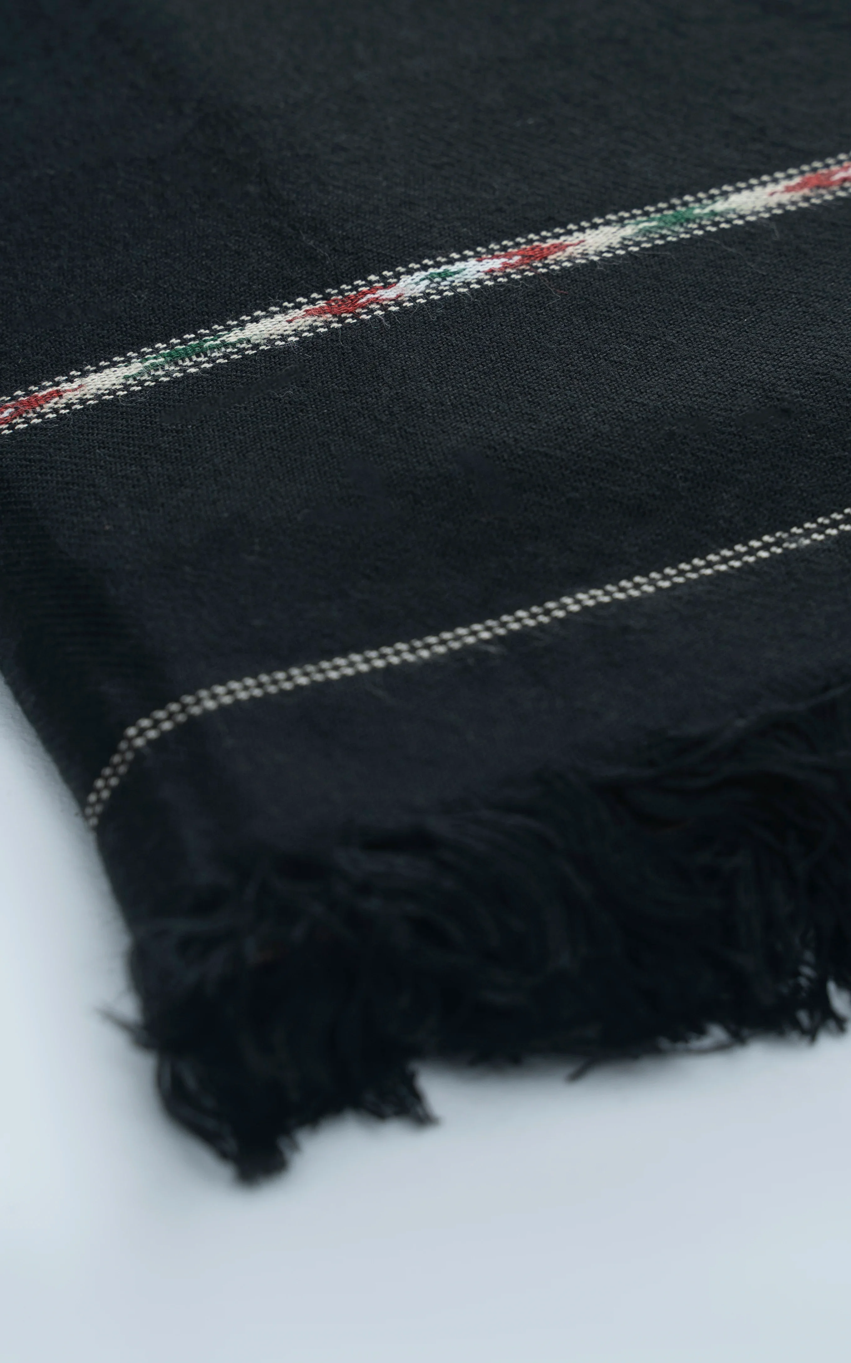 PLAIN BLENDED | CLASSIC WOOL SHAWL BLACK - Image 2