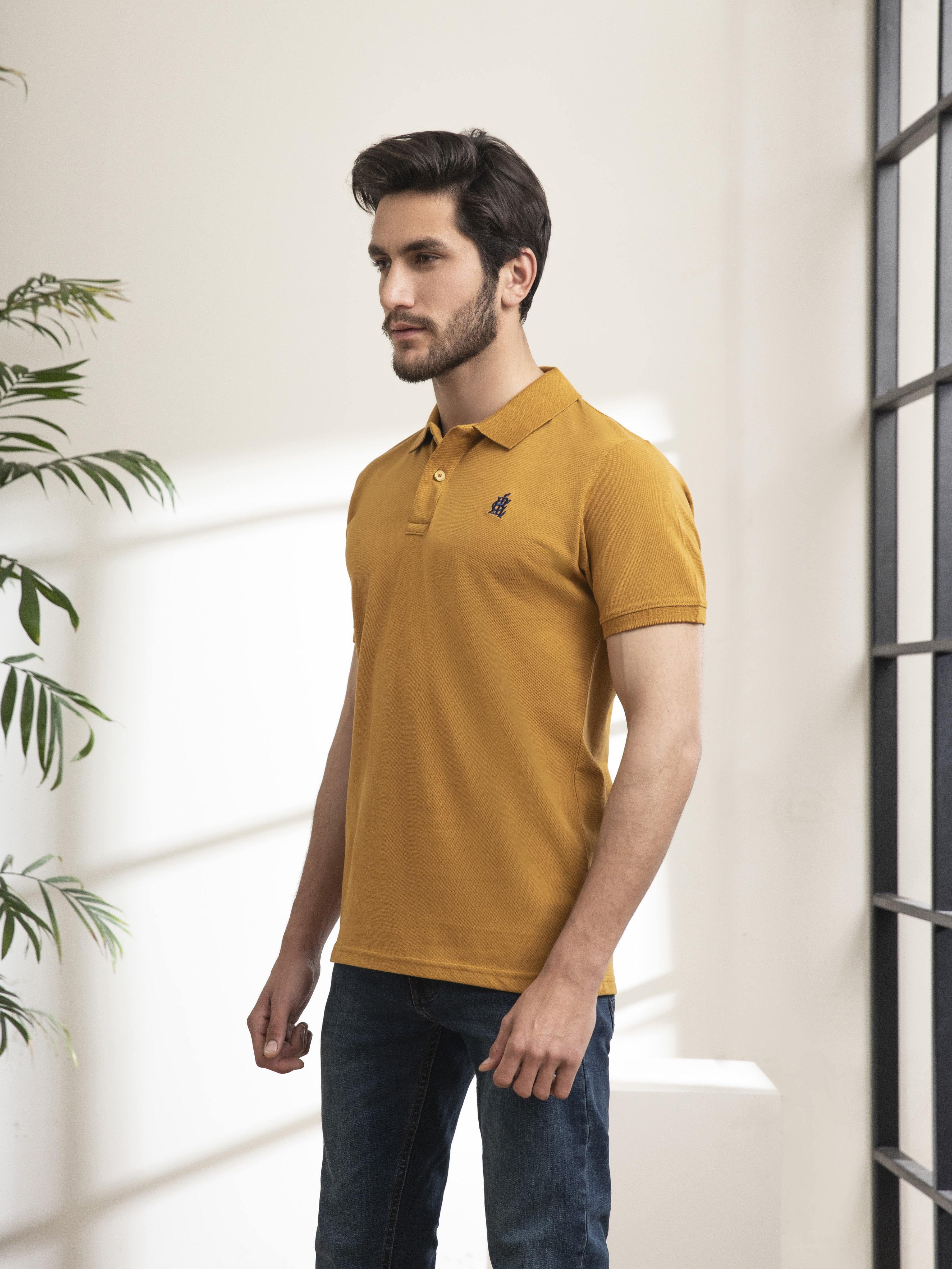 PLAIN POLO SHIRT MUSTARD