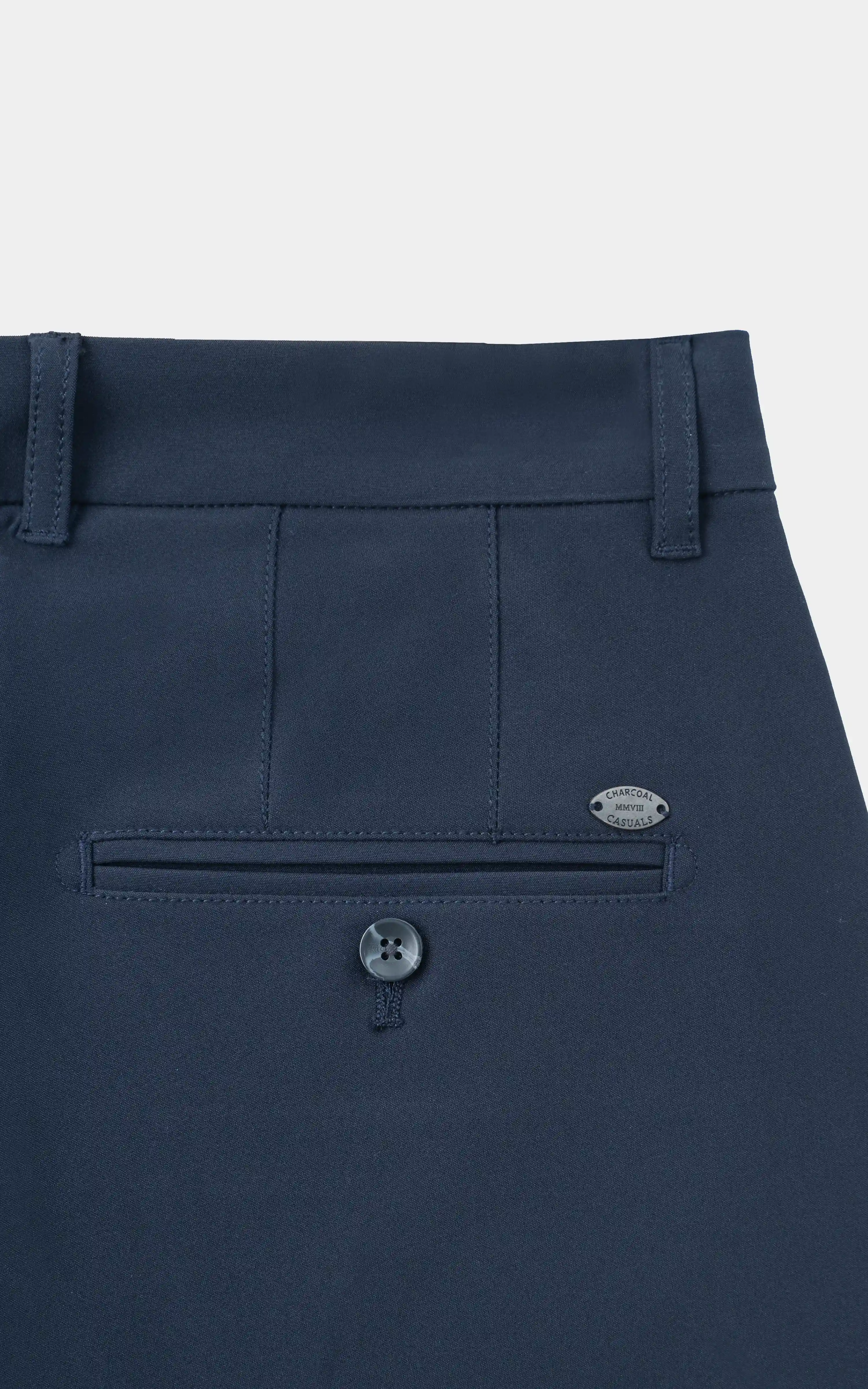 PLAIN SMART FIT CASUAL PANT NAVY - Image 4