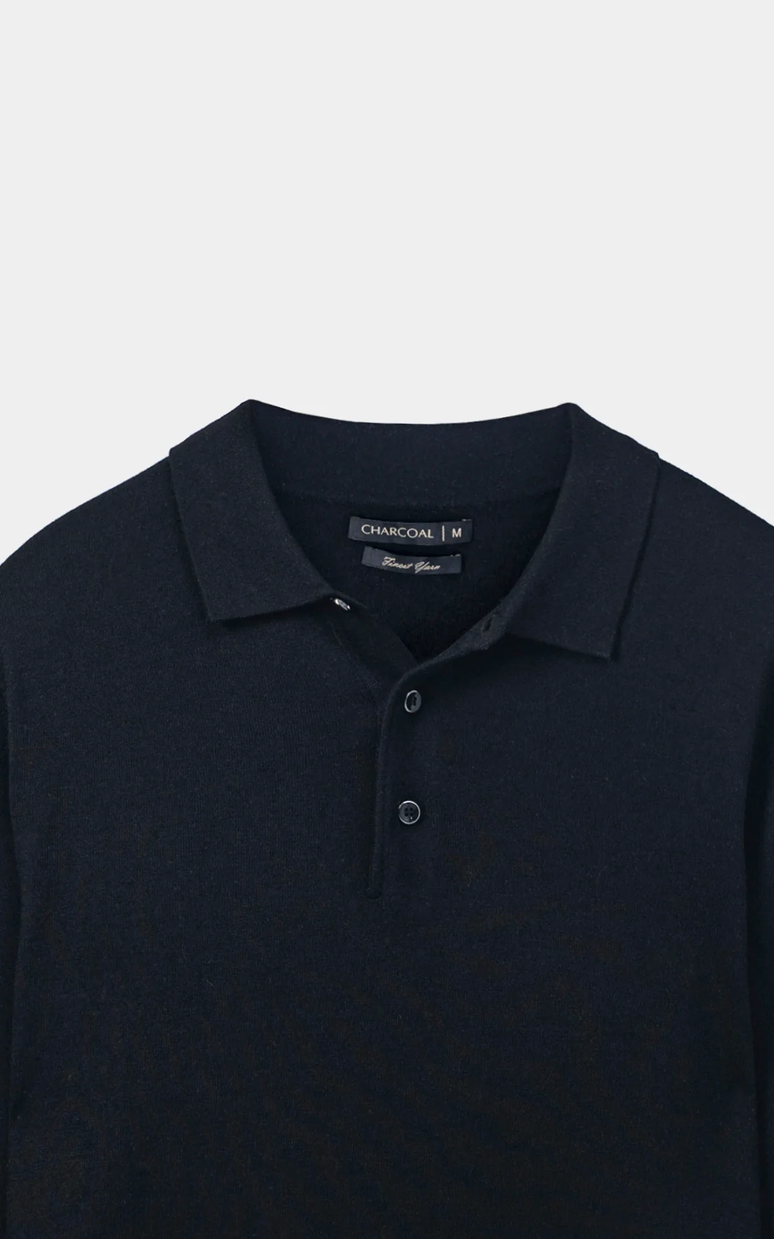 Polo Collar  Sweater Black - Image 2