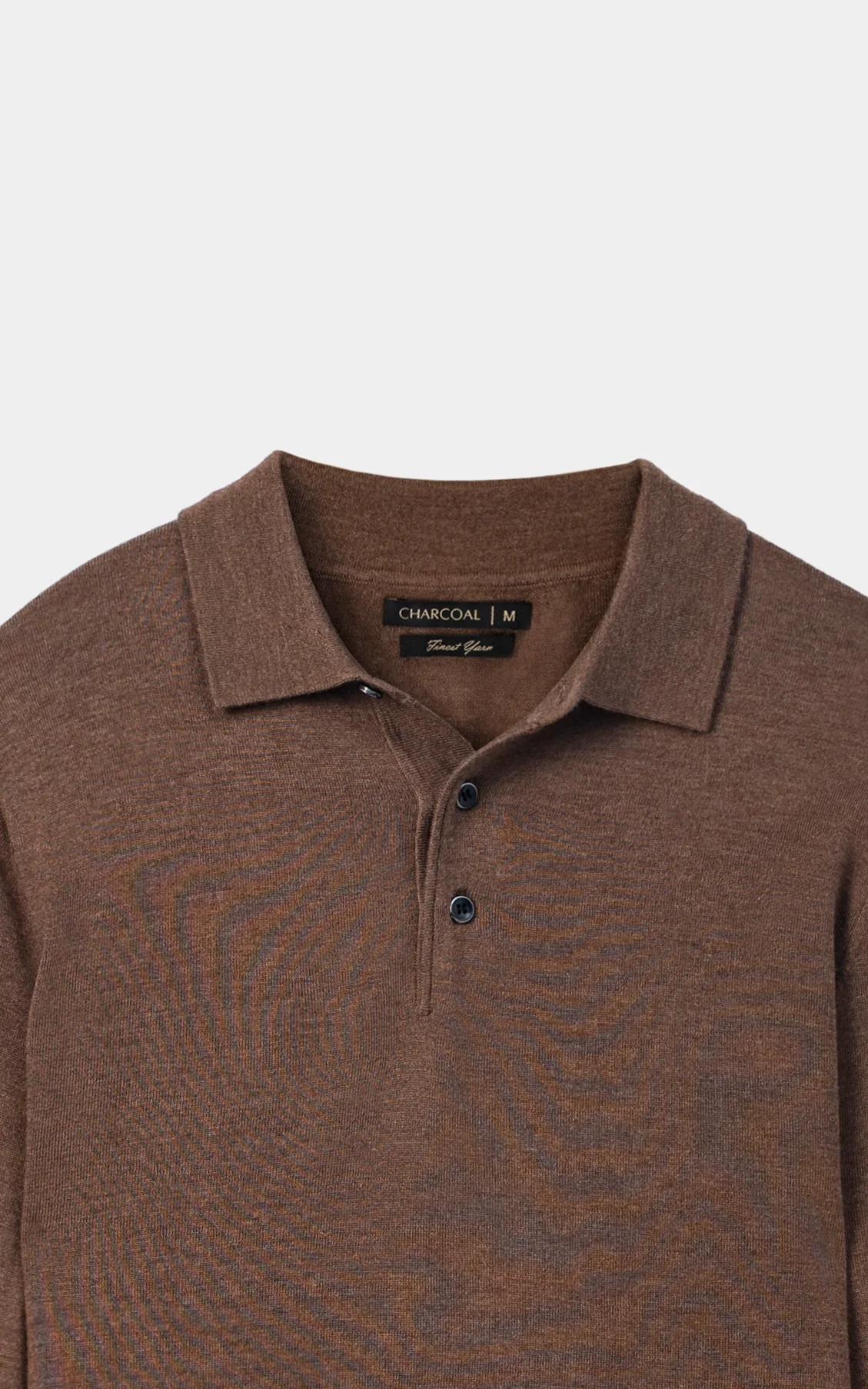 Polo Collar  Sweater Brown - Image 2