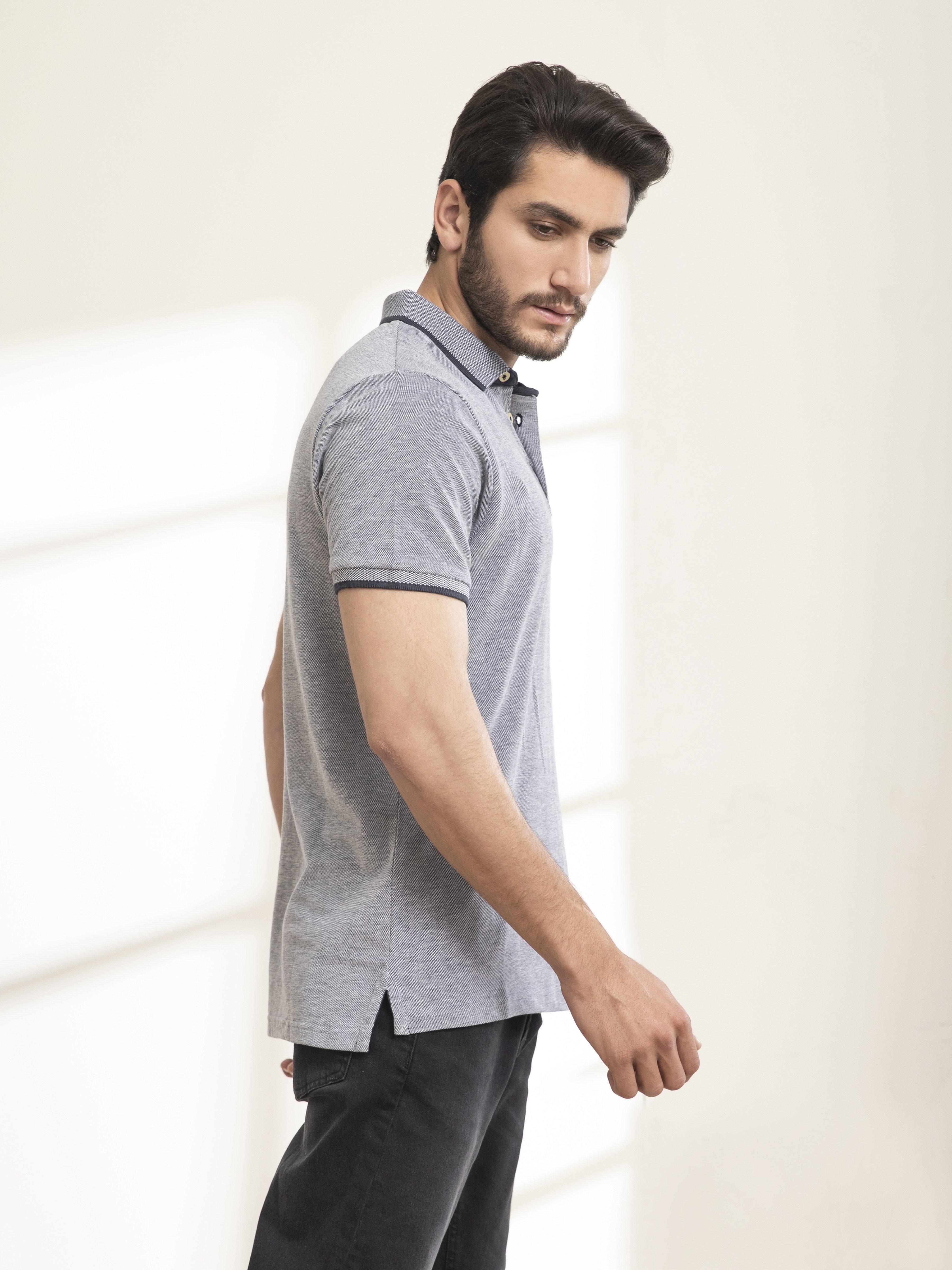 POLO SHIRT BIRD EYE NAVY - Image 2