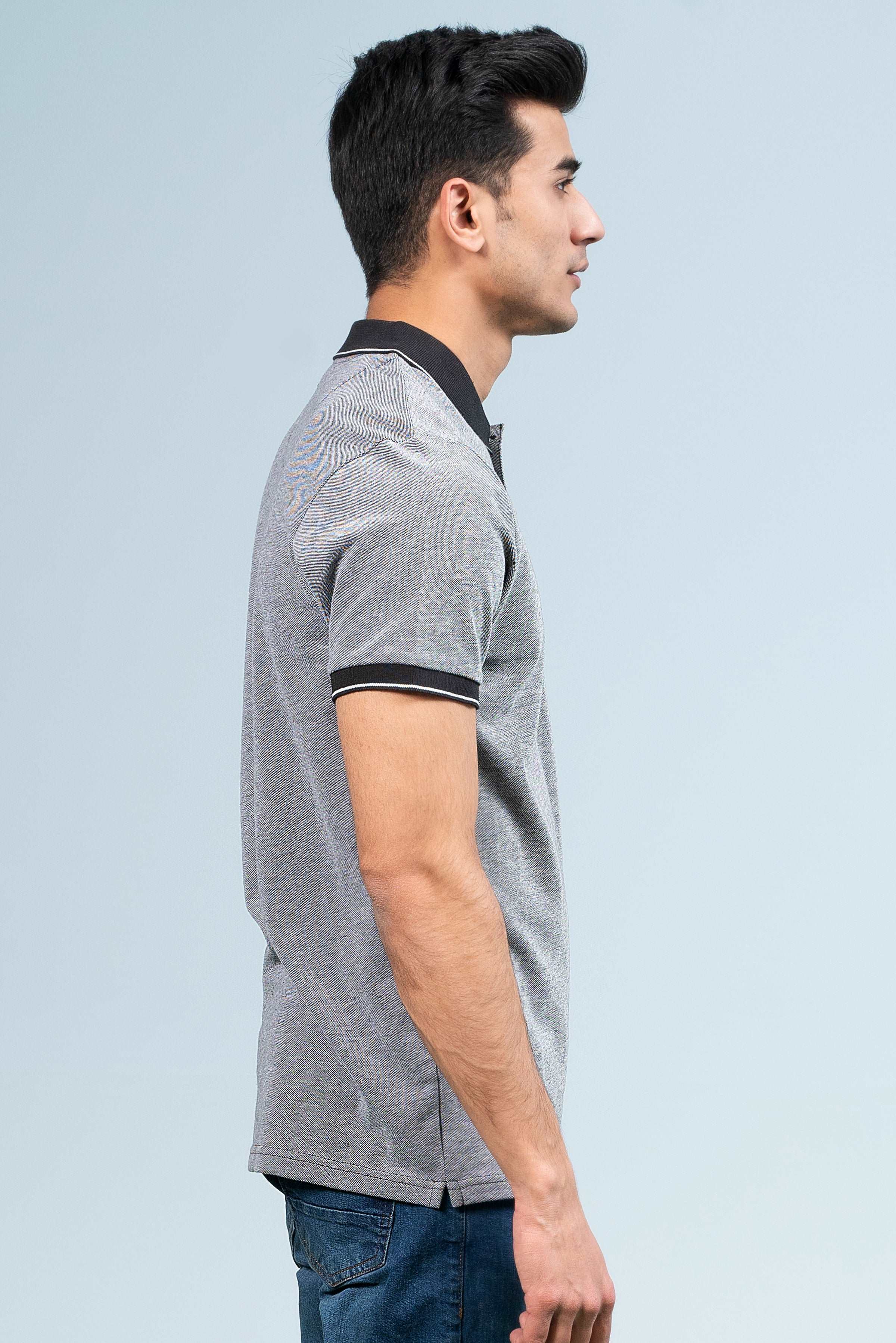 BIRD EYE POLO BLACK - Image 3