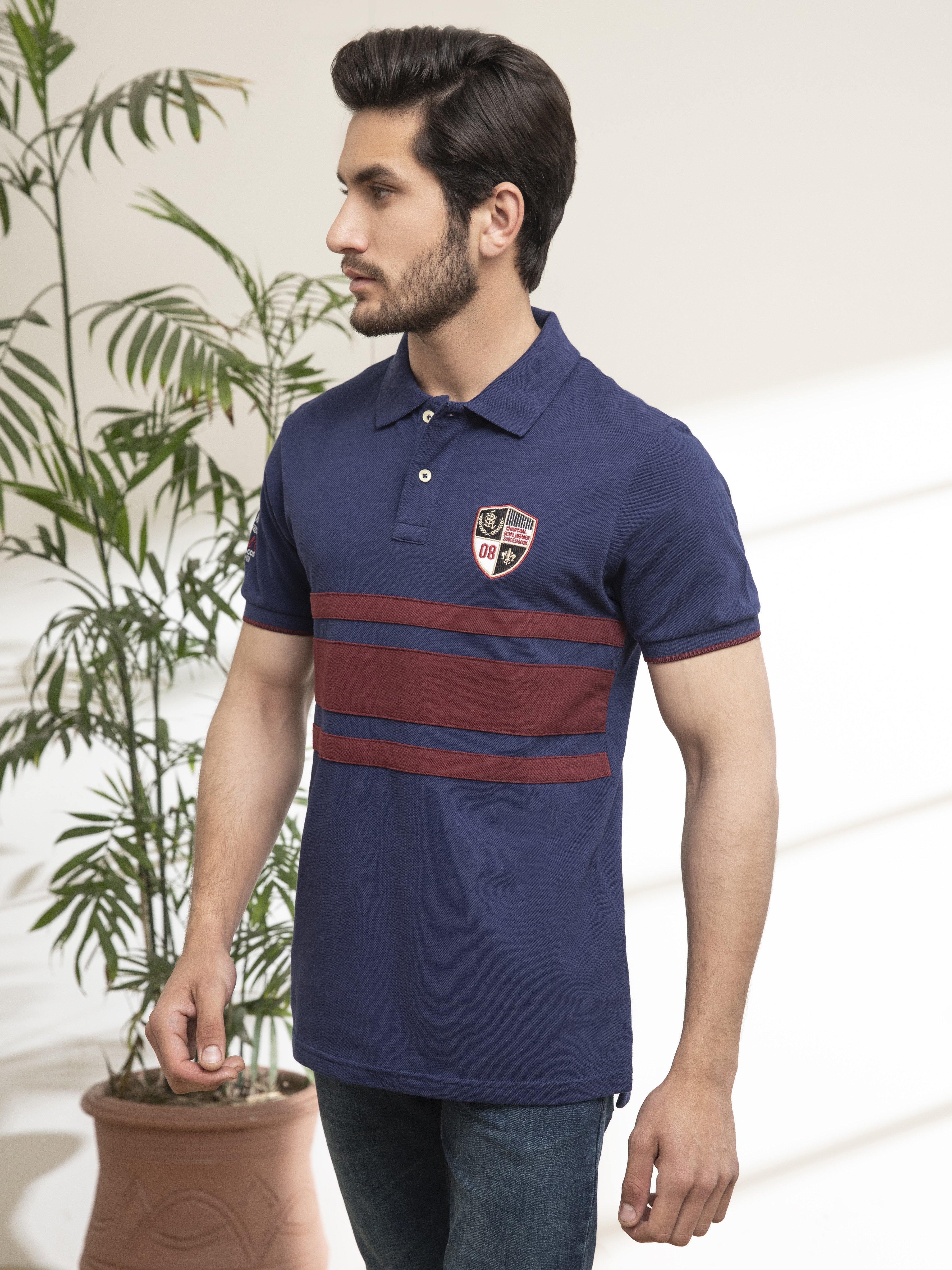 POLO SHIRT CHEST PANNEL NAVY - Image 2