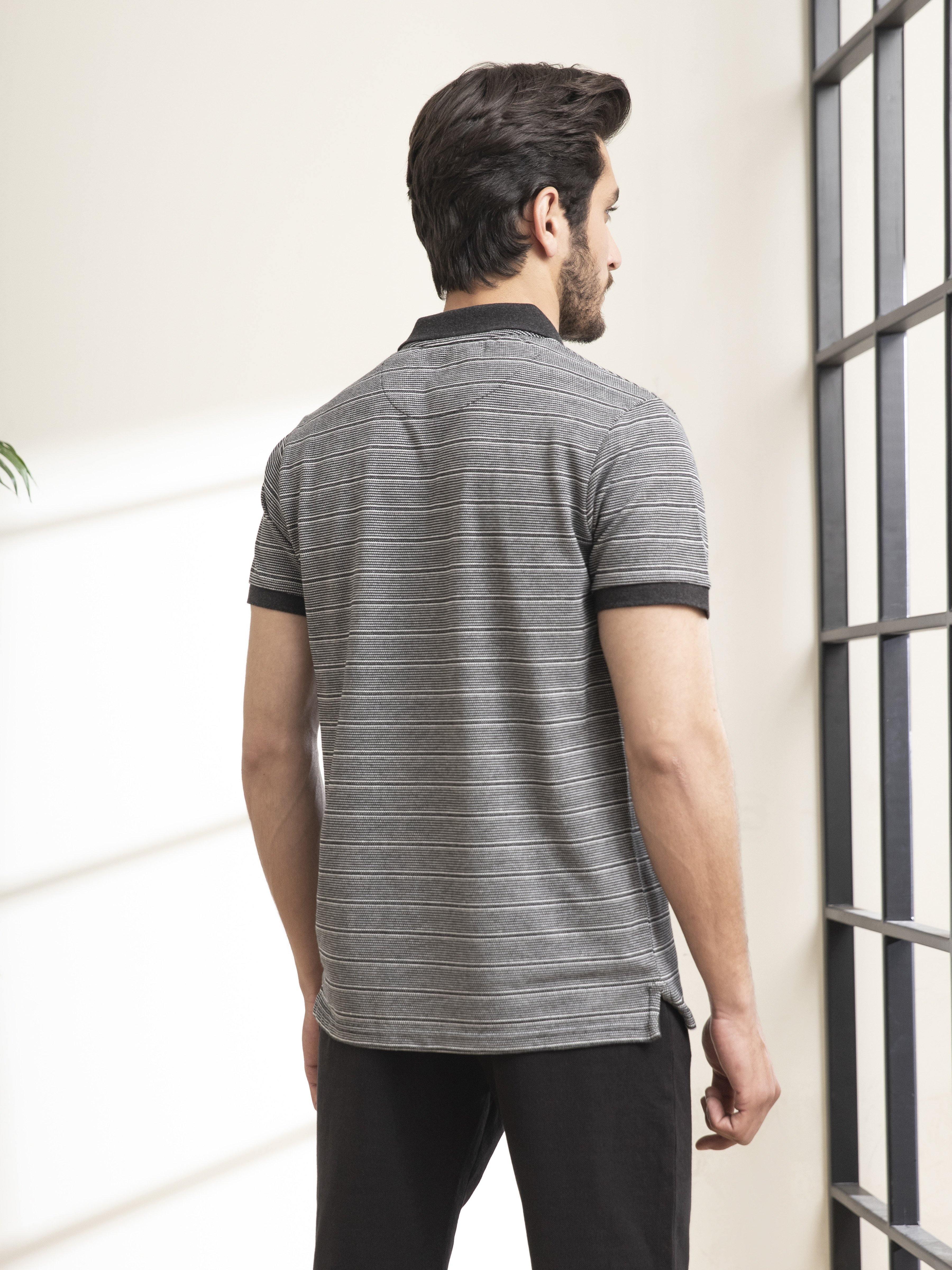 POLO SHIRT DOUBLE TONE BLACK WHITE - Image 4