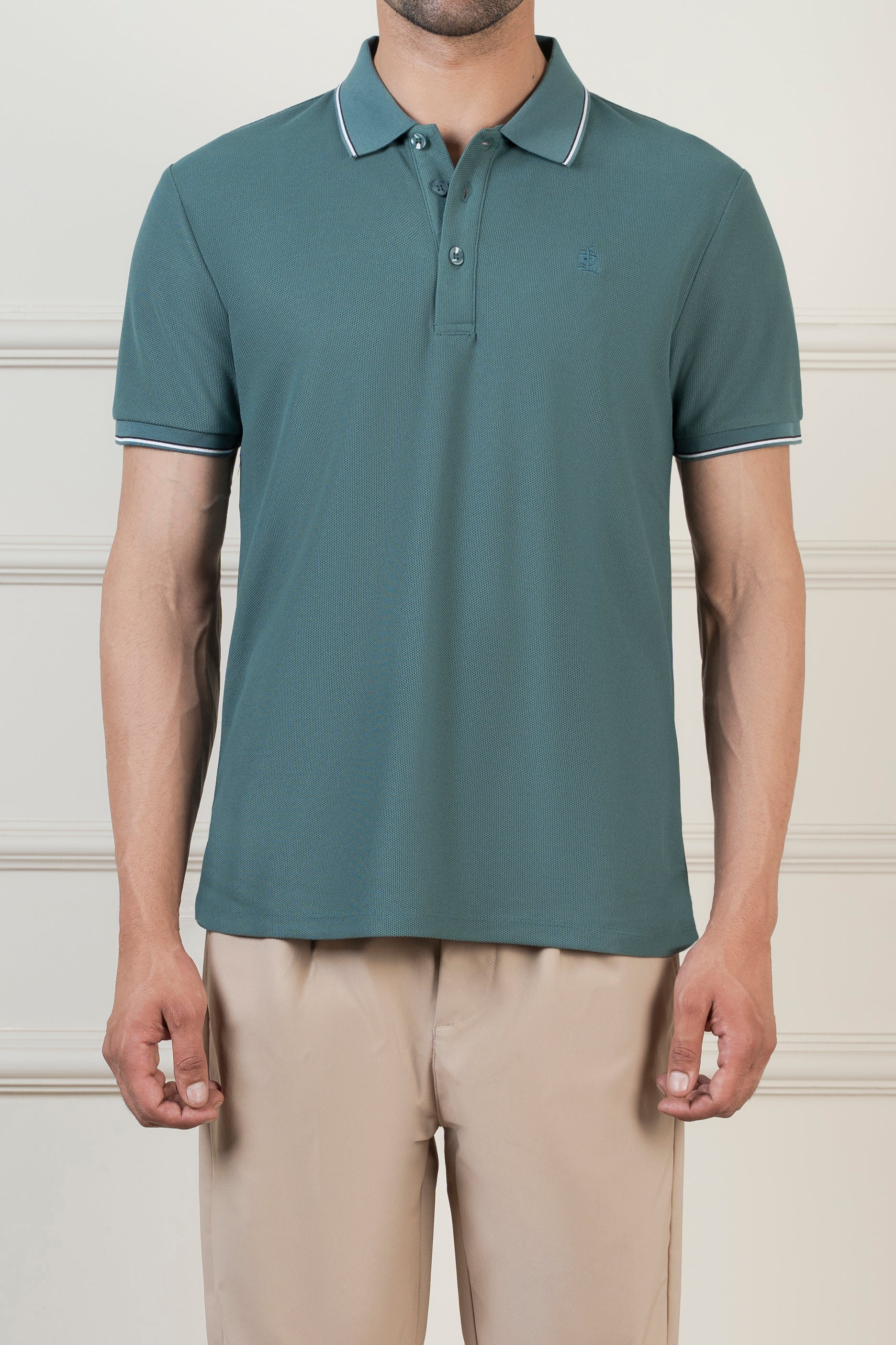 CLASSIC TIPPING POLO FOREST GREEN