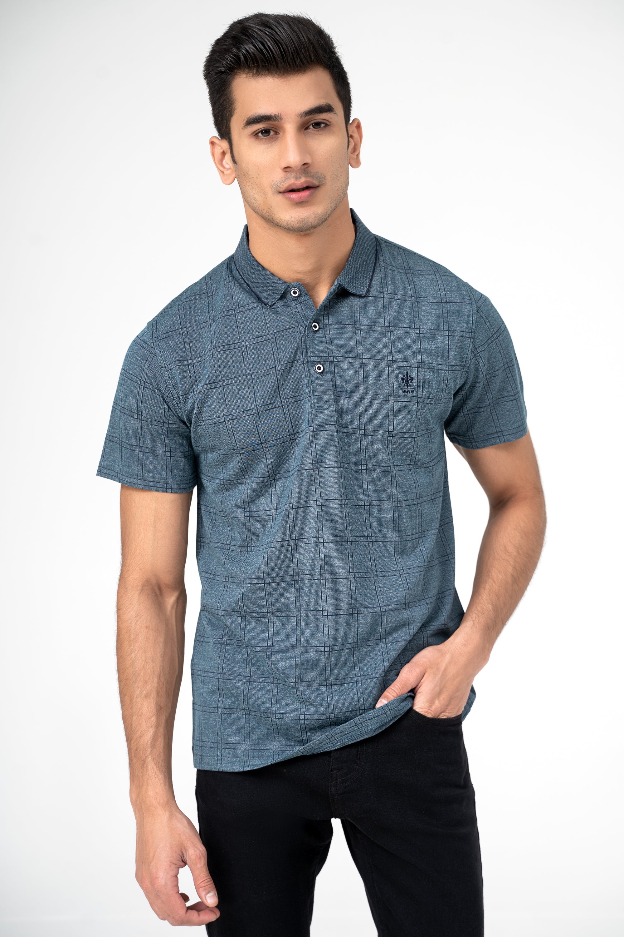 POLO SHIRT GREEN MELANGE - Image 2
