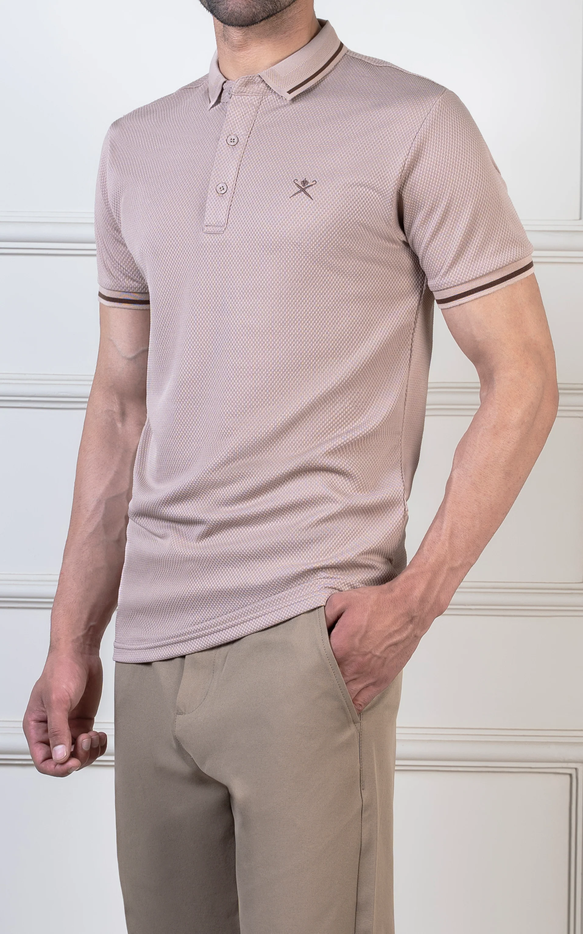 TIPPING COLLAR POLO LIGHT KHAKI