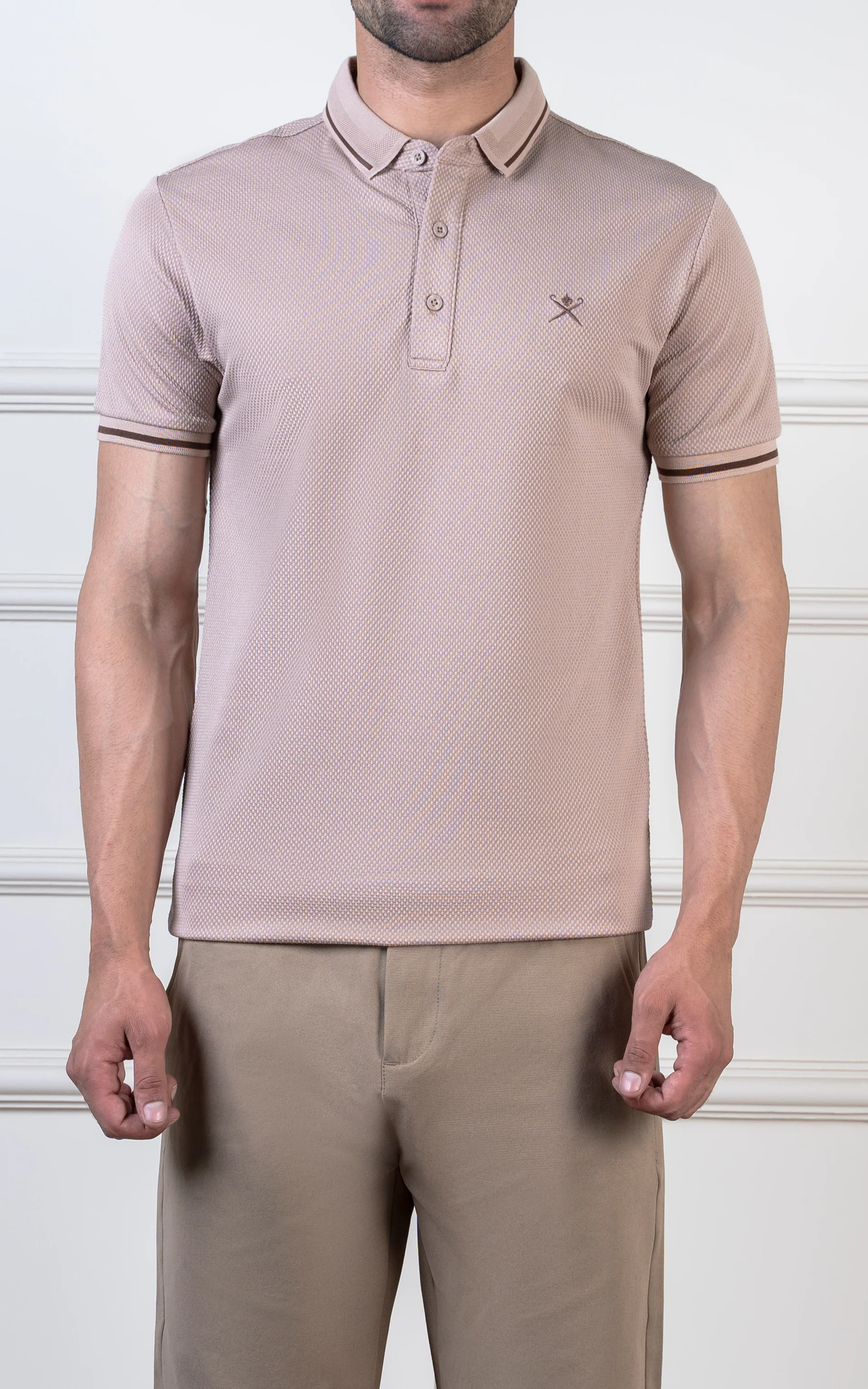 TIPPING COLLAR POLO LIGHT KHAKI - Image 2