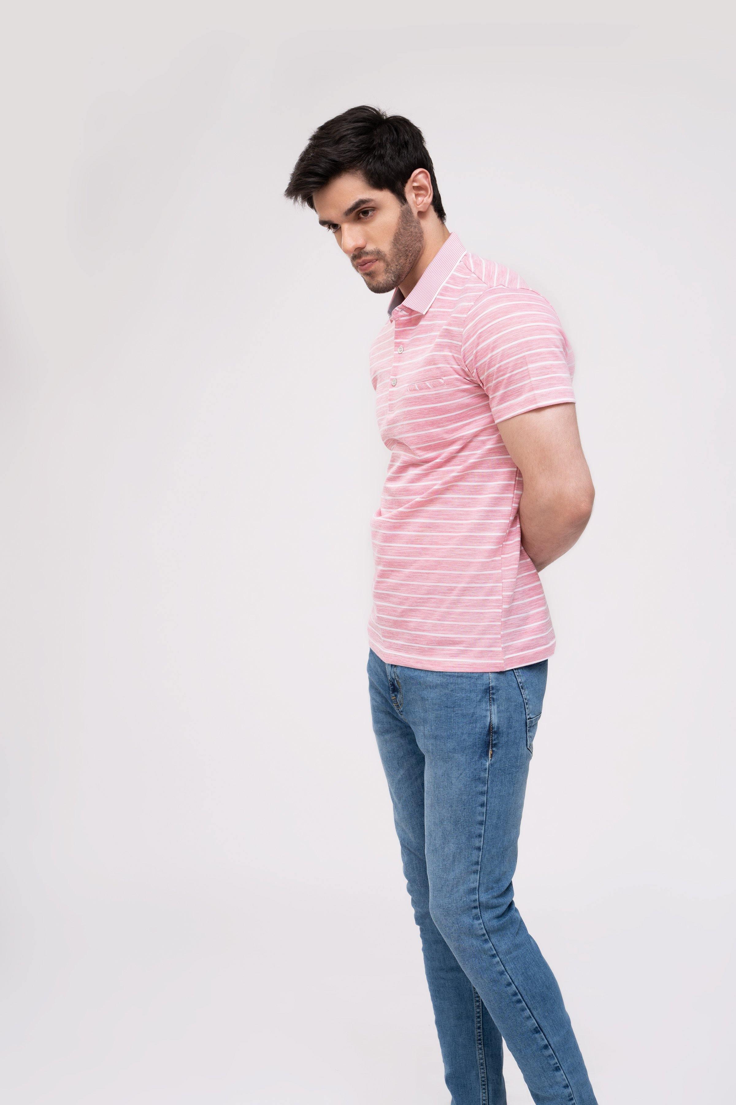 POLO SHIRT PINK WHITE - Image 2