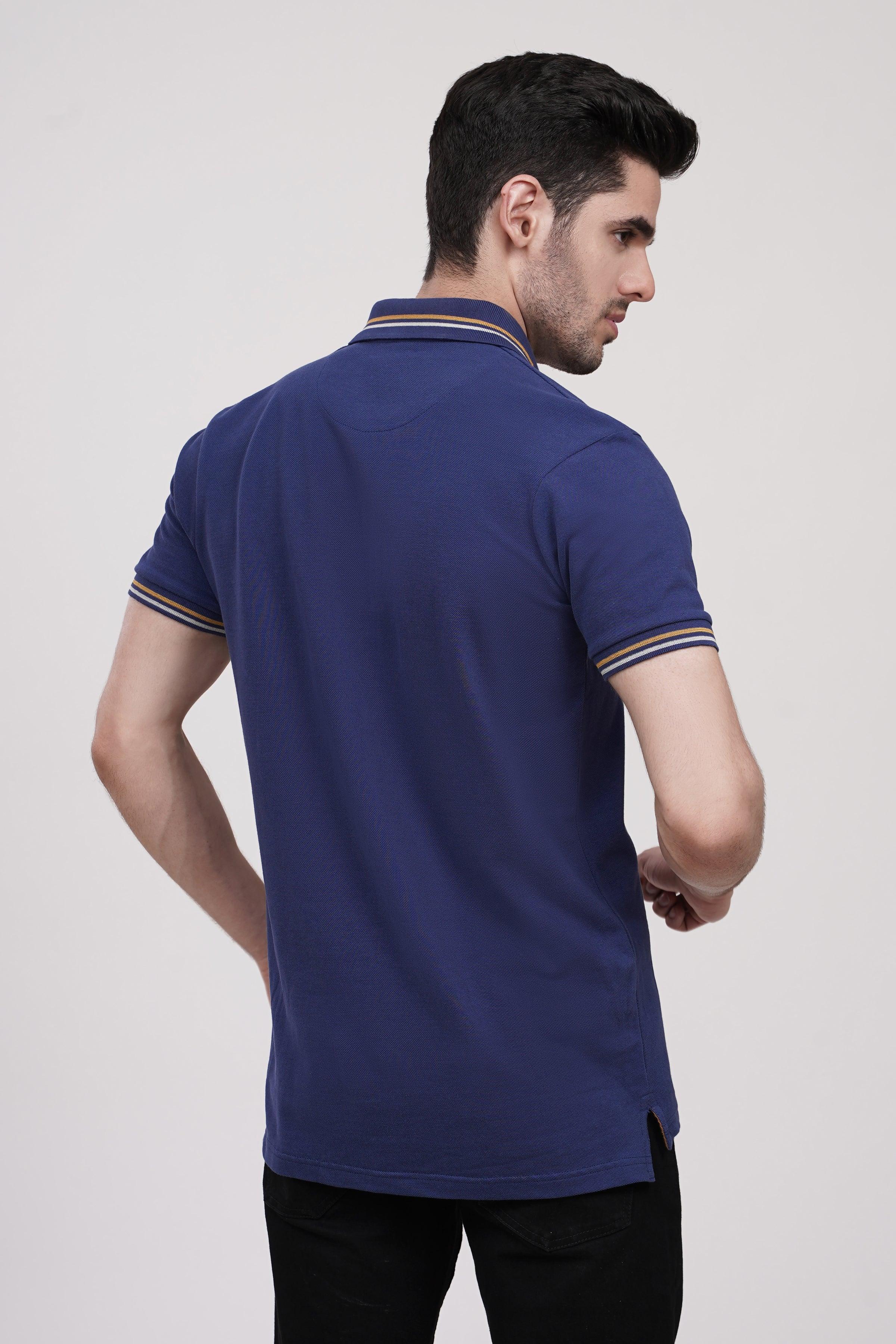 POLO SHIRT PIQUE BLUE - Image 3