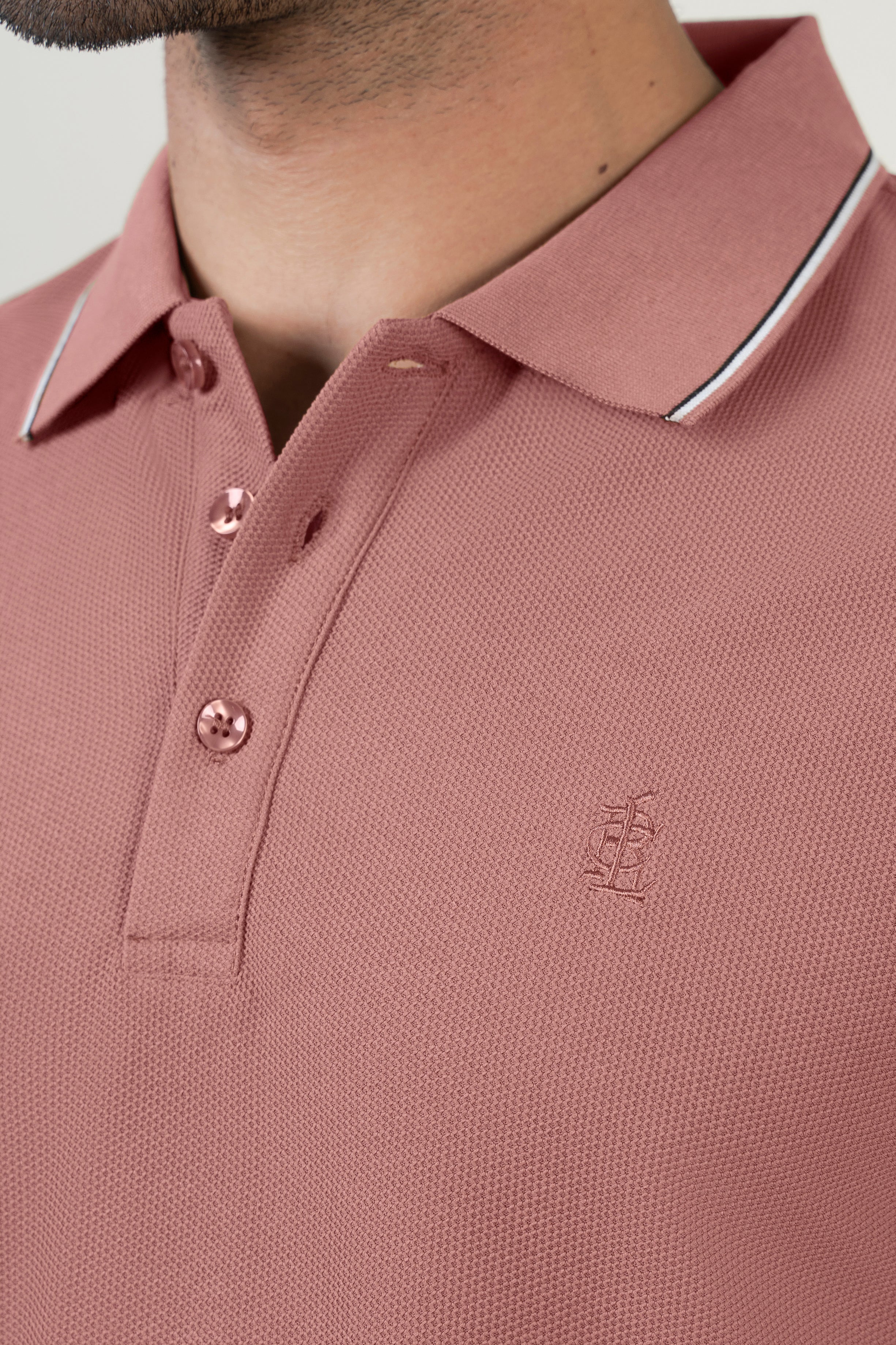 CLASSIC TIPPING POLO T PINK - Image 3