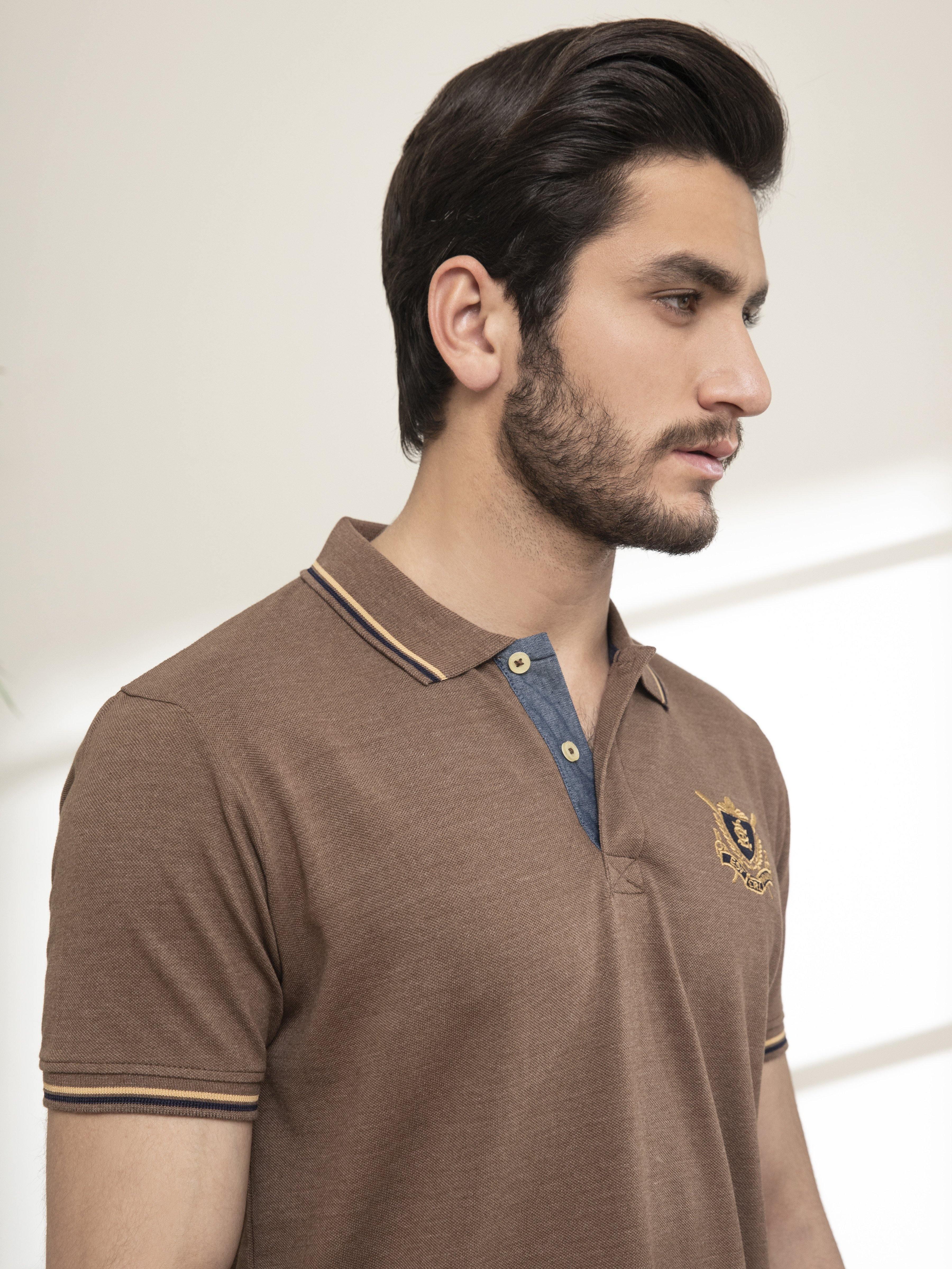 POLO SHIRT TIPPING COLLAR KHAKI - Image 4