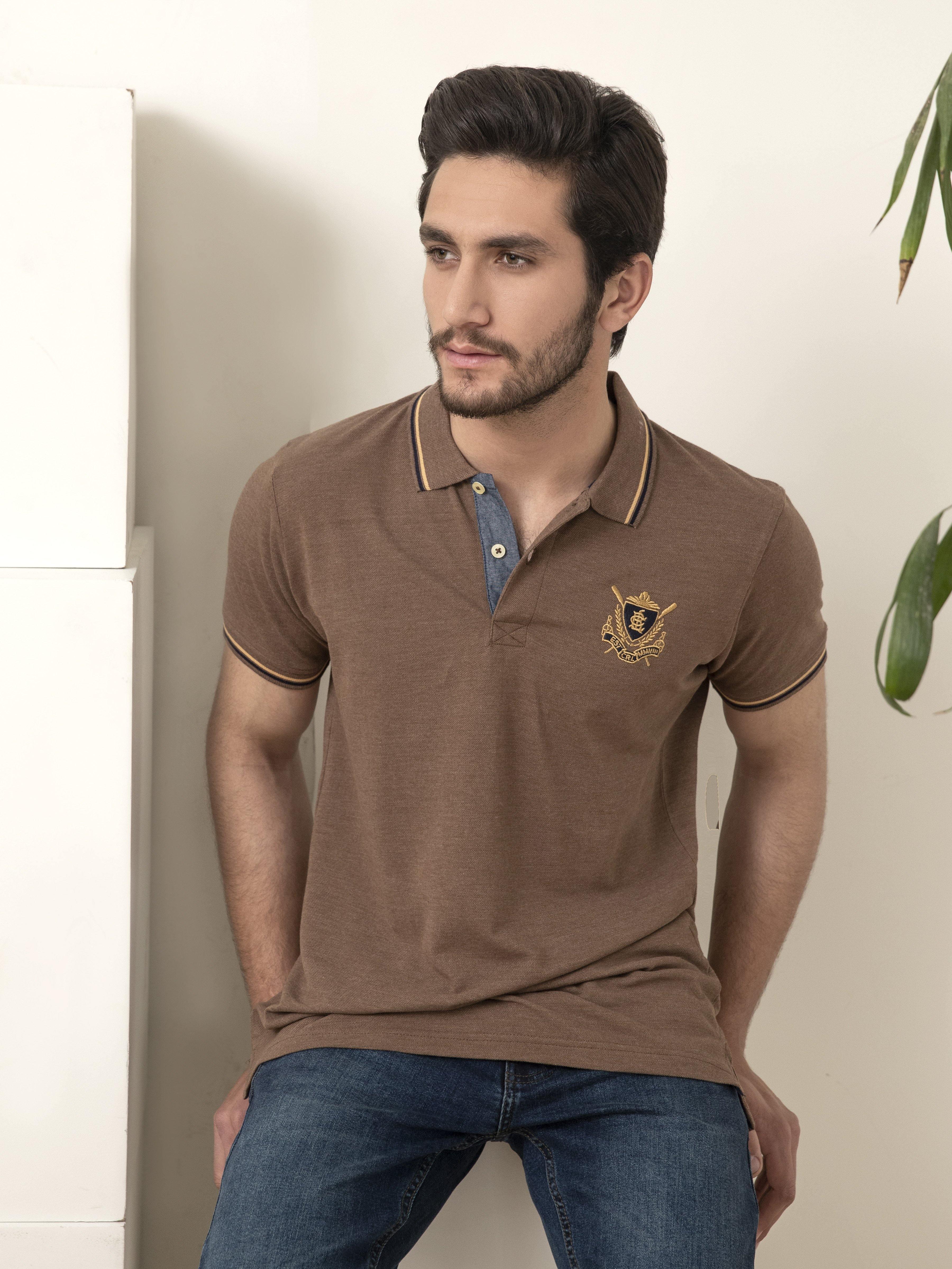 POLO SHIRT TIPPING COLLAR KHAKI - Image 6