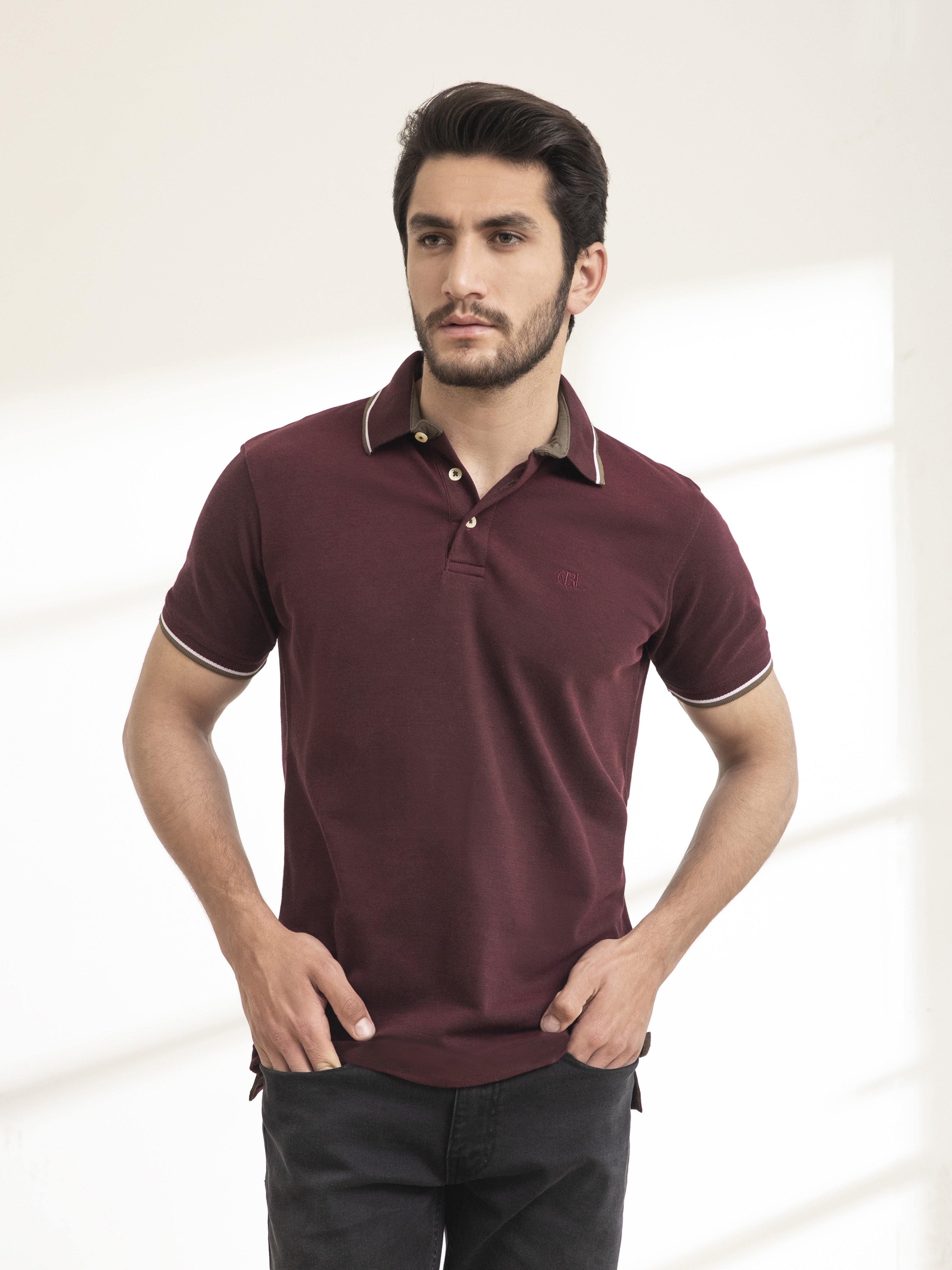 POLO SHIRT TIPPING MAROON