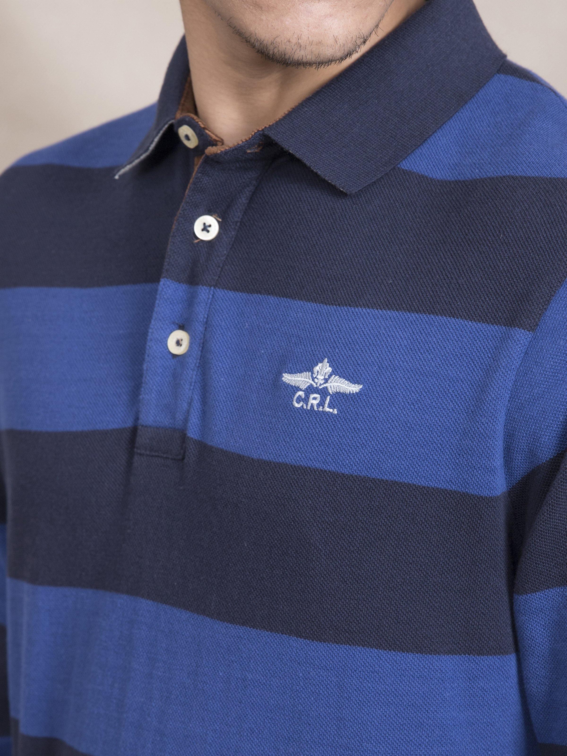 POLO SHIRT YARN/D FULL SLEEVE NAVY BLUE - Image 3